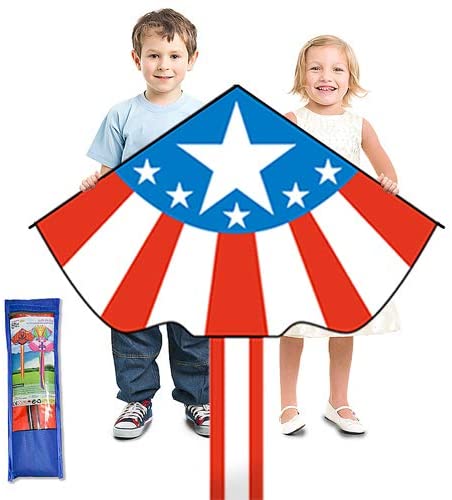 Kite for Kids Age 4-8 8-12, Large Kite for Boys Adults Easy to Fly & Assemble, Beach Kites with 328ft Kite String,Perfect for Beach Trip Park Family Activities Outdoor Games-Flag