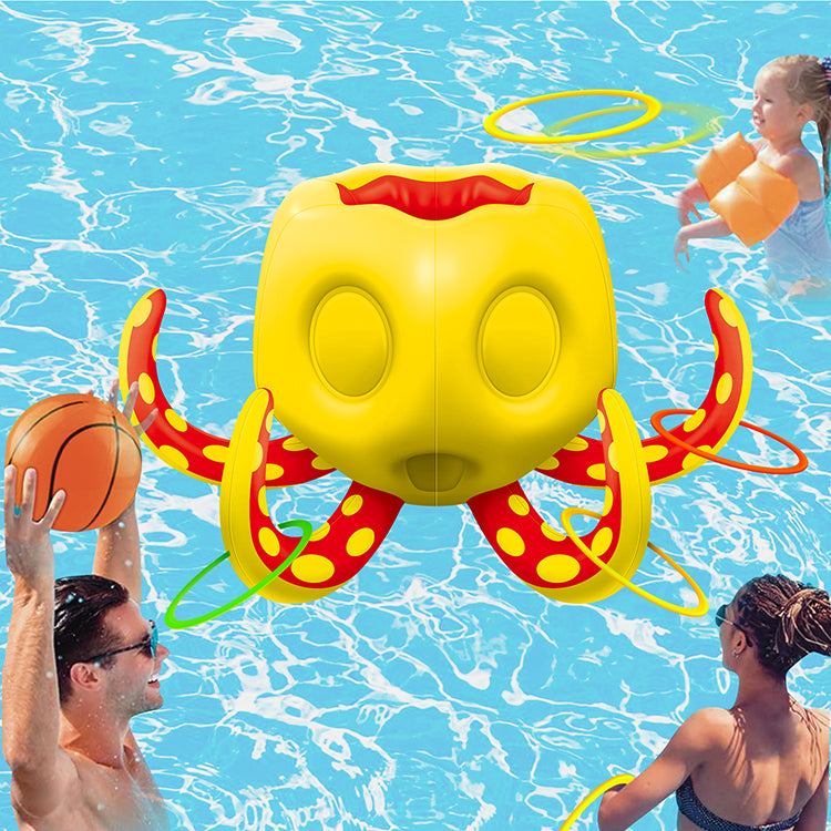 Octopus Pool Toys, Inflatable Basketball Hoop| Ring Toss Game for Indoor Outdoor Play, Cool Summer Toys for Ages 3 4 5 6 7 8 Year Old Boys Girls Adults Family Party Gift