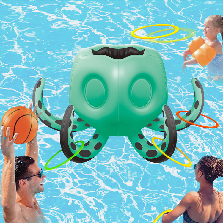 Octopus Pool Toys, Inflatable Basketball Hoop| Ring Toss Game for Indoor Outdoor Play, Cool Summer Toys for Ages 3 4 5 6 7 8 Year Old Boys Girls Adults Family Party Gift