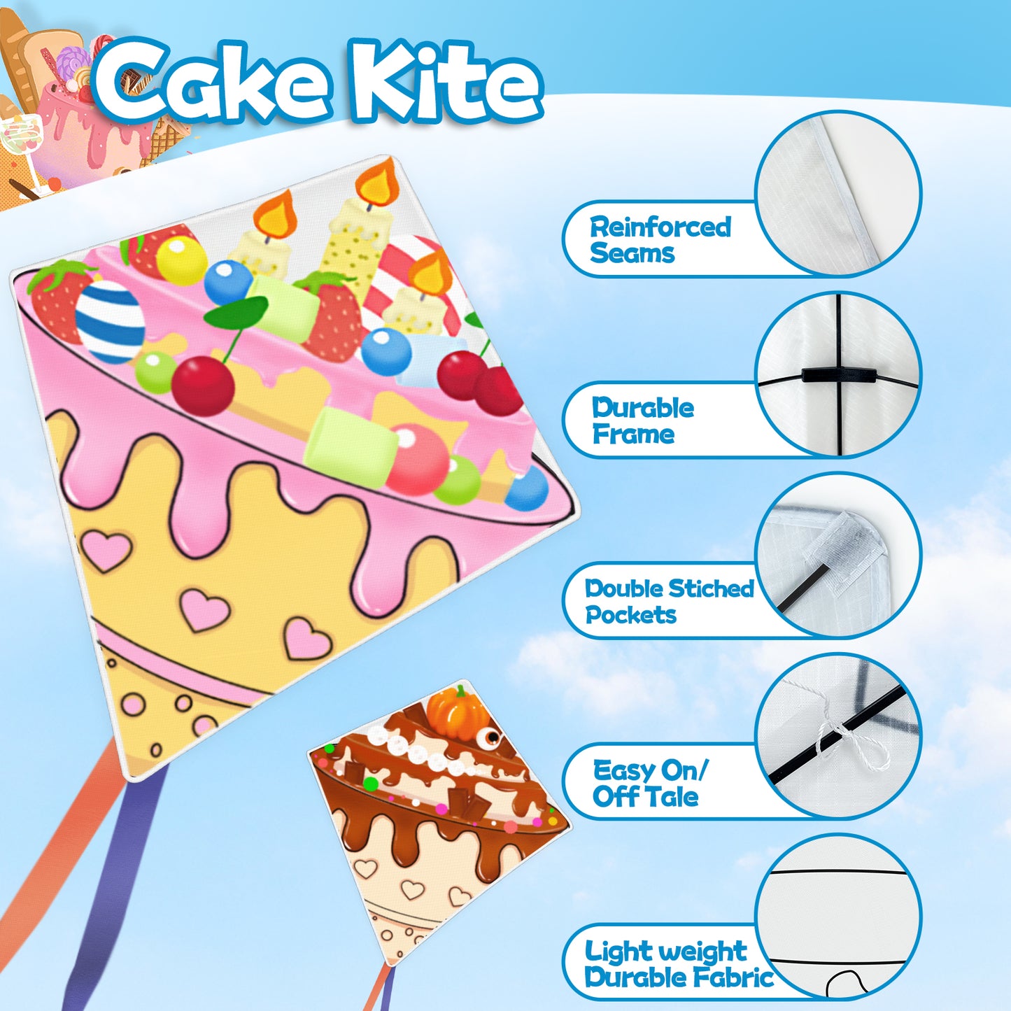 DIY Kites, Diamond Kite for Kids Easy to Fly- Creative Kite with Colorful Pens & Kite Handle for Summer Party Favors, Great Education Toys| Outdoor Beach Backyard Camping Toys