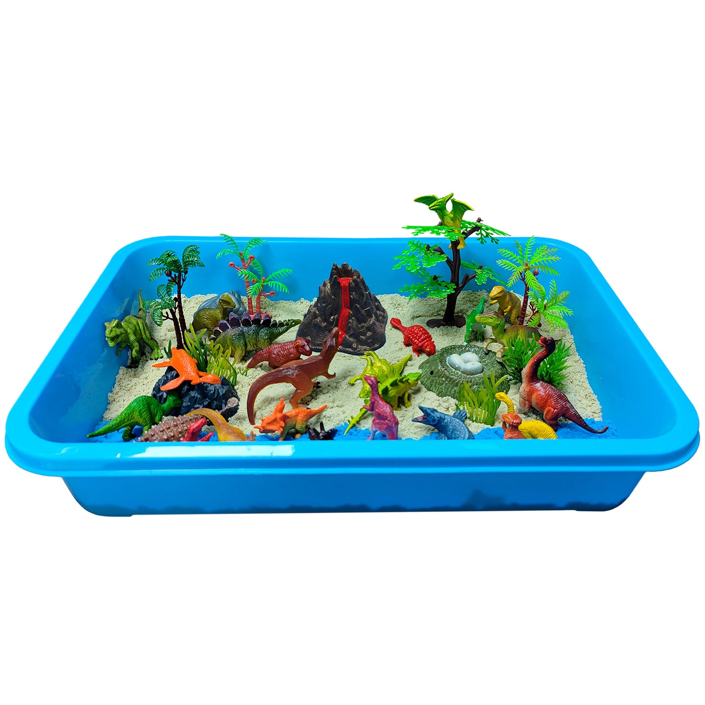 Dinosaur Sensory Bin Toy for Kids-Dinosaur Toys and Play Sand Kit for Boy,Sensory Bin Filler and Toddler Activities for Boys and Girls Ages 3-6+
