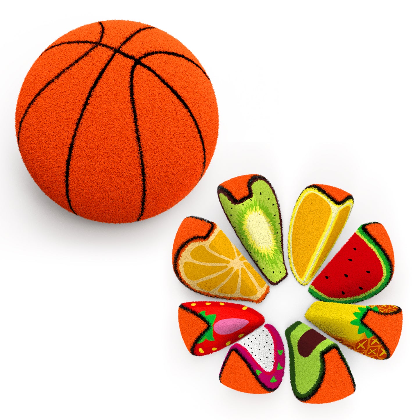 Cute Basketball Stuffed Round Toys Basketball Decorative Removable Basketball Dolls Creative Toy Gifts for Teens Girls Kids