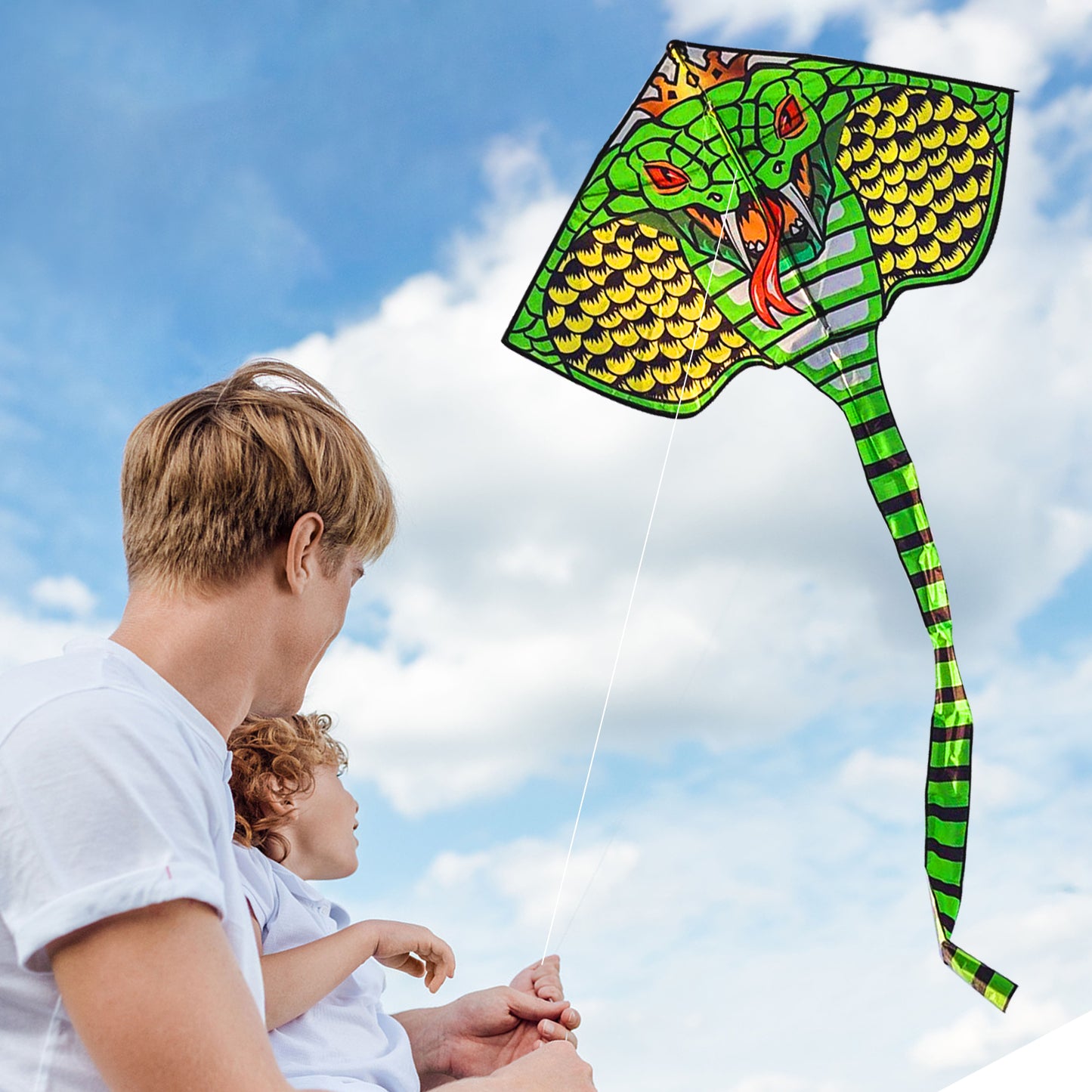 Kite for Kids Age 4-8 8-12, Large Kite for Boys Adults Easy to Fly & Assemble, Beach Kites with 328ft Kite String,Perfect for Beach Trip Park Family Activities Outdoor Games-Red Snake
