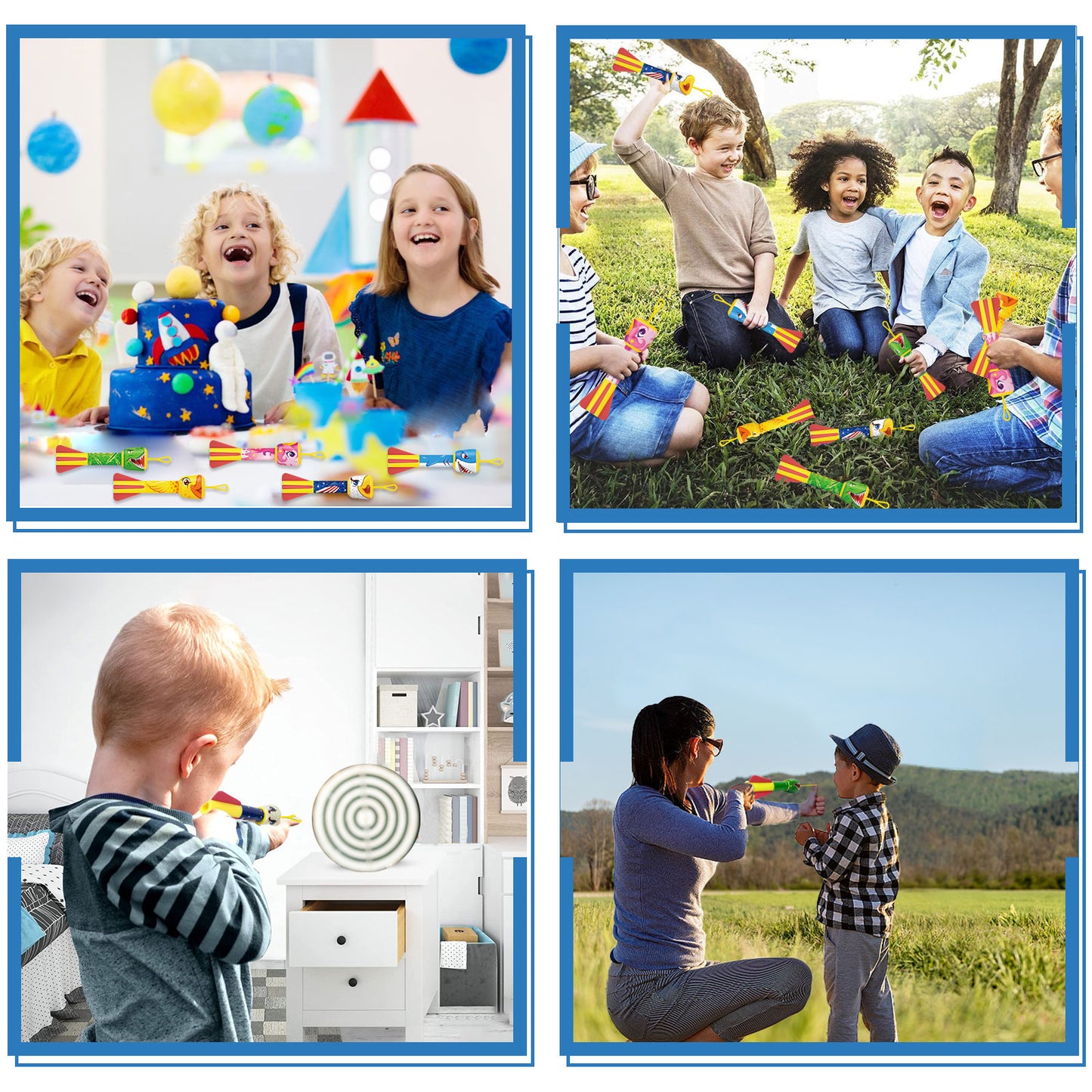 Children's Slingshot rocket launcher, Finger rocket launcher outdoor indoor toys, Easter basket gift party gift toys, suitable for 5 、6 、 7 、 8 years old