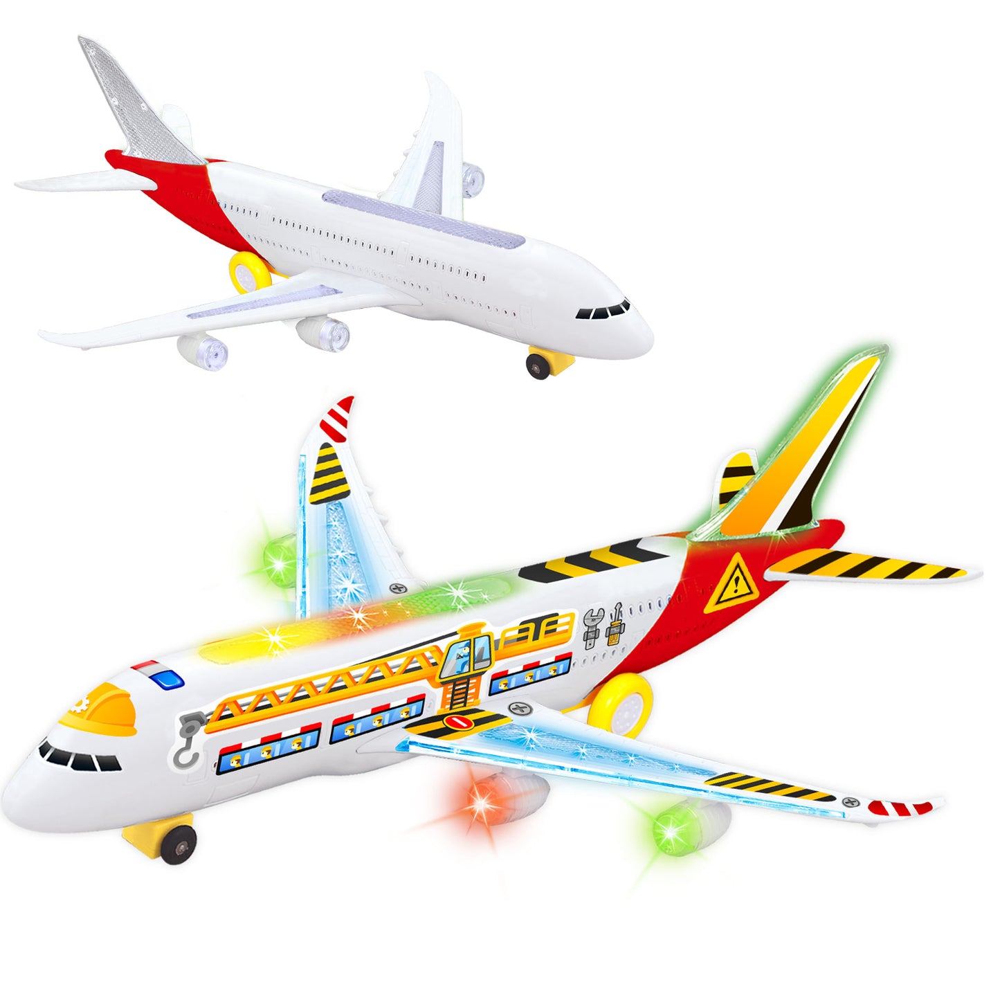 Big Planes Toys for 3 4 5 6 8 Year Old Boys Girls,Toddler Toys, Airplane Model with LED Lights and Sounds and Universal Wheel, Sensory Toddler Autism Toys for Kids Birthday Festive Days Gift