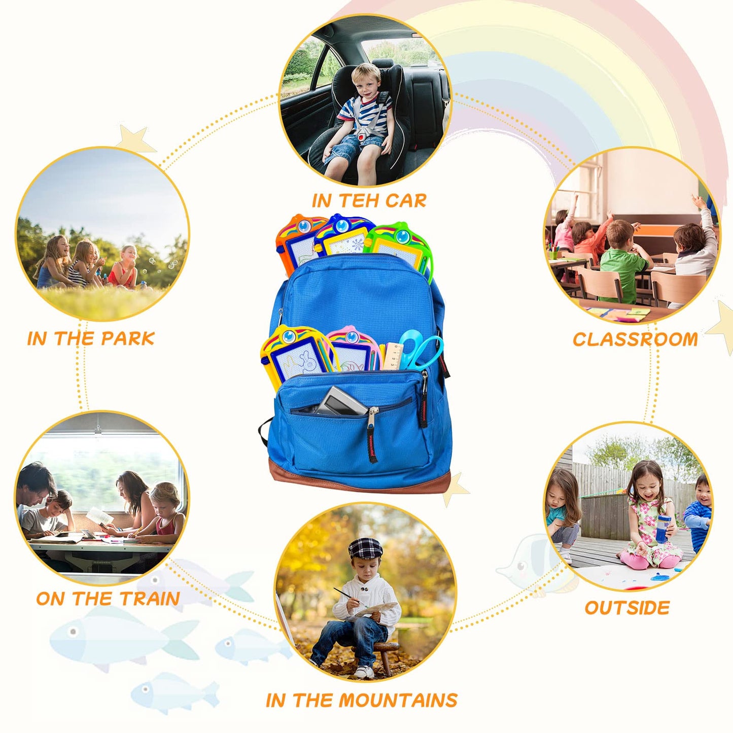 Kid's mini magnetic drawing board, color graffiti drawing board for children 1-3 years old, erasable graffiti board Tablet writing board, suitable for boys and girls classroom reward party gift bag stuffing