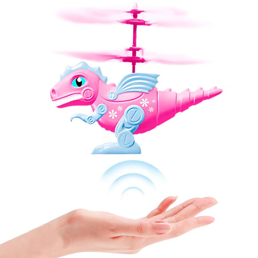 Sensor Flight Dinosaur Helicopter Toys,Robot Dinosaur Toys for Boys Girls with LED Lights & Gyro-Flying Drone Toys for 6+ Year Old Cool Stuff, Easy to Fly Forward & Turn Left/Right