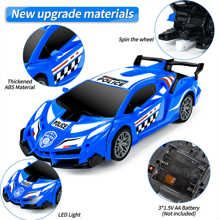 Remote Control Car Transform Car Robot Toy for Kids,1:18 Scale High Speed RC Cars Racing Car with 360°Rotating for Boys 3 4 5 6 7 8 9 Years Old Birthday-Blue