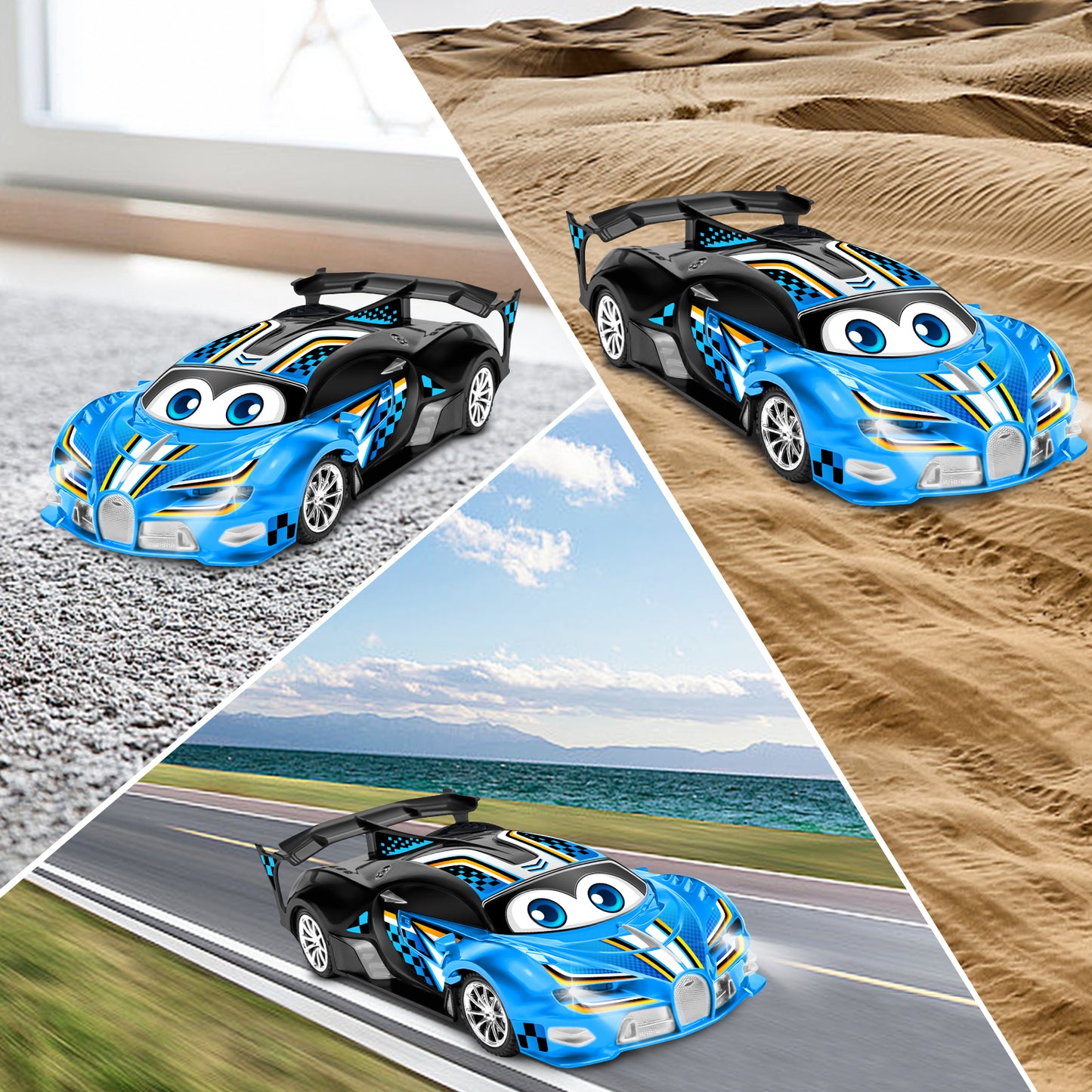 Remote Control Cars Toys for 3 4 5 6 7 8 Year Old Boys 1:18 High Speed Sports Racing Drift RC Car with LED Light Boys Girls Gifts Age 3-12 Kids Toy Birthday Presents Indoor Outdoor Game