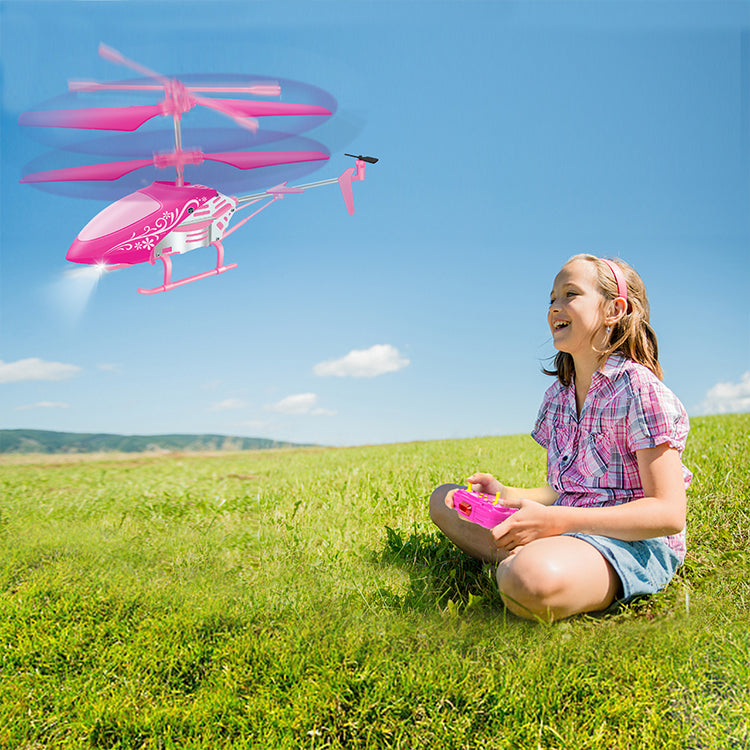 "Remote Control Helicopter for Kids| Toys for Ages 5-7 8-10| Rc Helicopter Toys w/t LED Lights, 3.5 Channel, Gyro Stabilizer, Altitude Hold, 2.4GHz Helicopter Toys for Beginner Boys Girls Indoor- Pink "