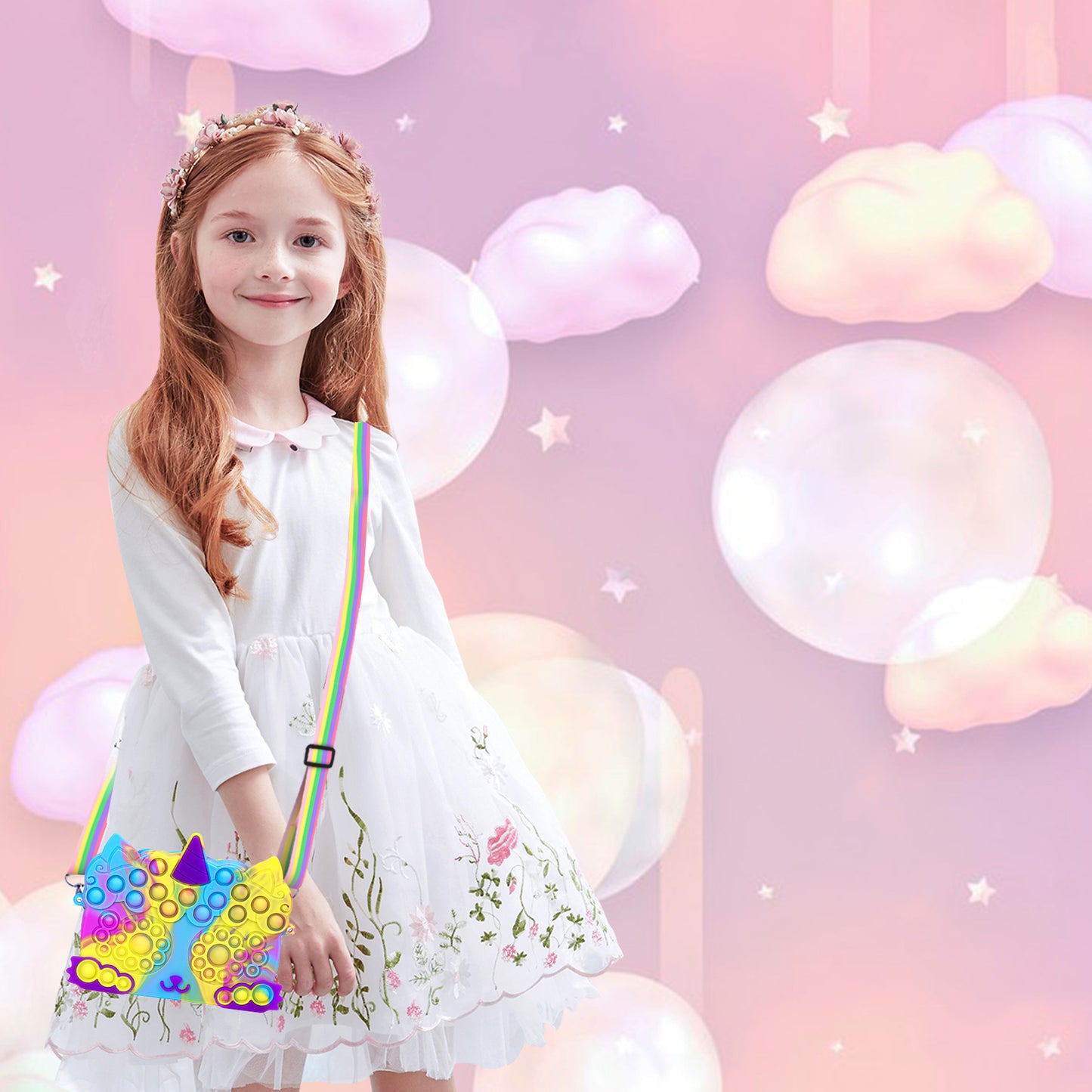 Sensory Bubble Game Fidget Toys, Toys for 2 3 4 5 Year Old Girls, Bubble Purse Pets for Toddlers Girls- ADHD Anxiety Autismand Stress Reliever Toy Unicorn Gifts for Kids Adults