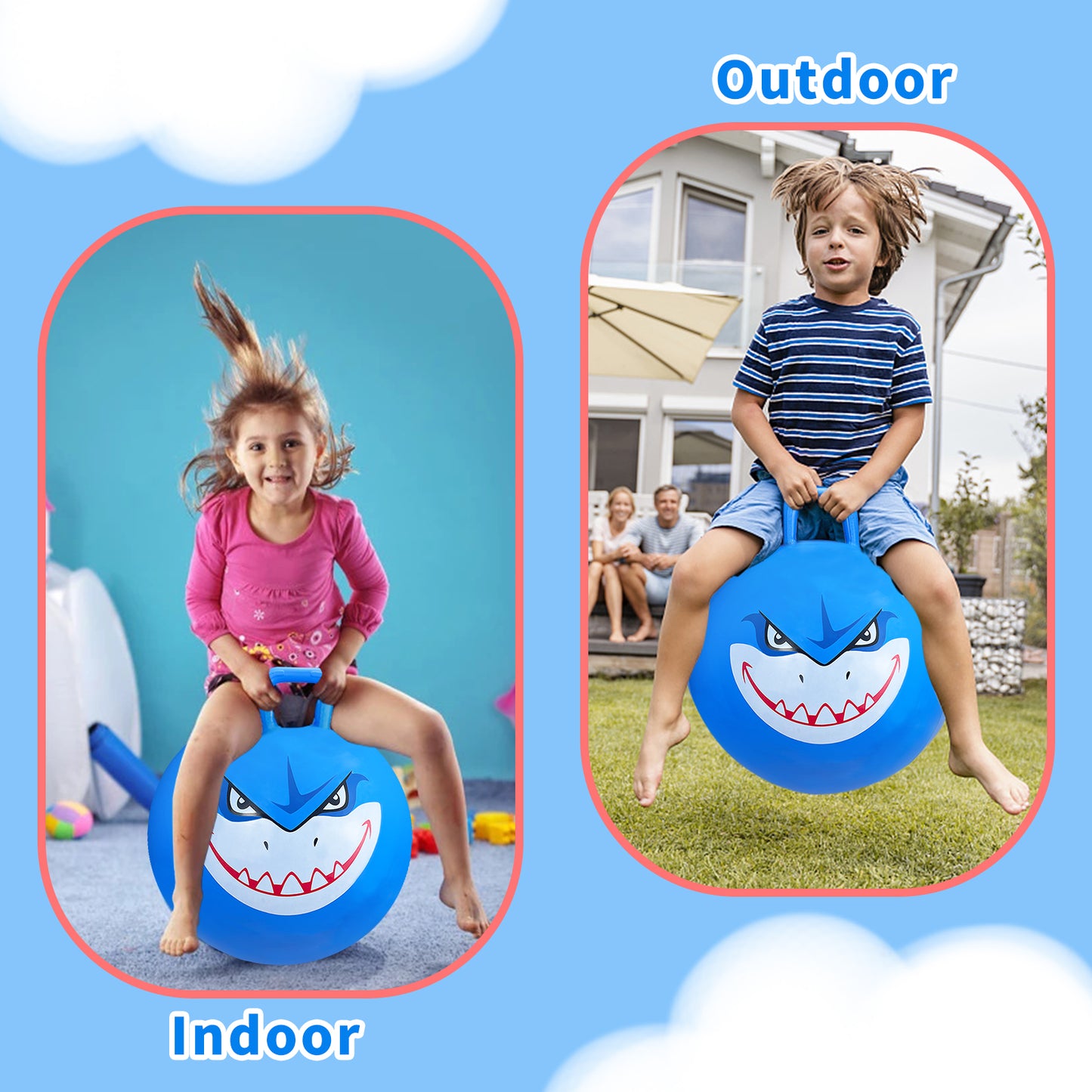 "Hopper Balls for Kids 2-6 7-9,18 inchs Bouncy Ball with Handle,Hopper Toy Jumping Ball for Indoor and Outdoor Games,Fun Hopping Toys for Boys Girls "