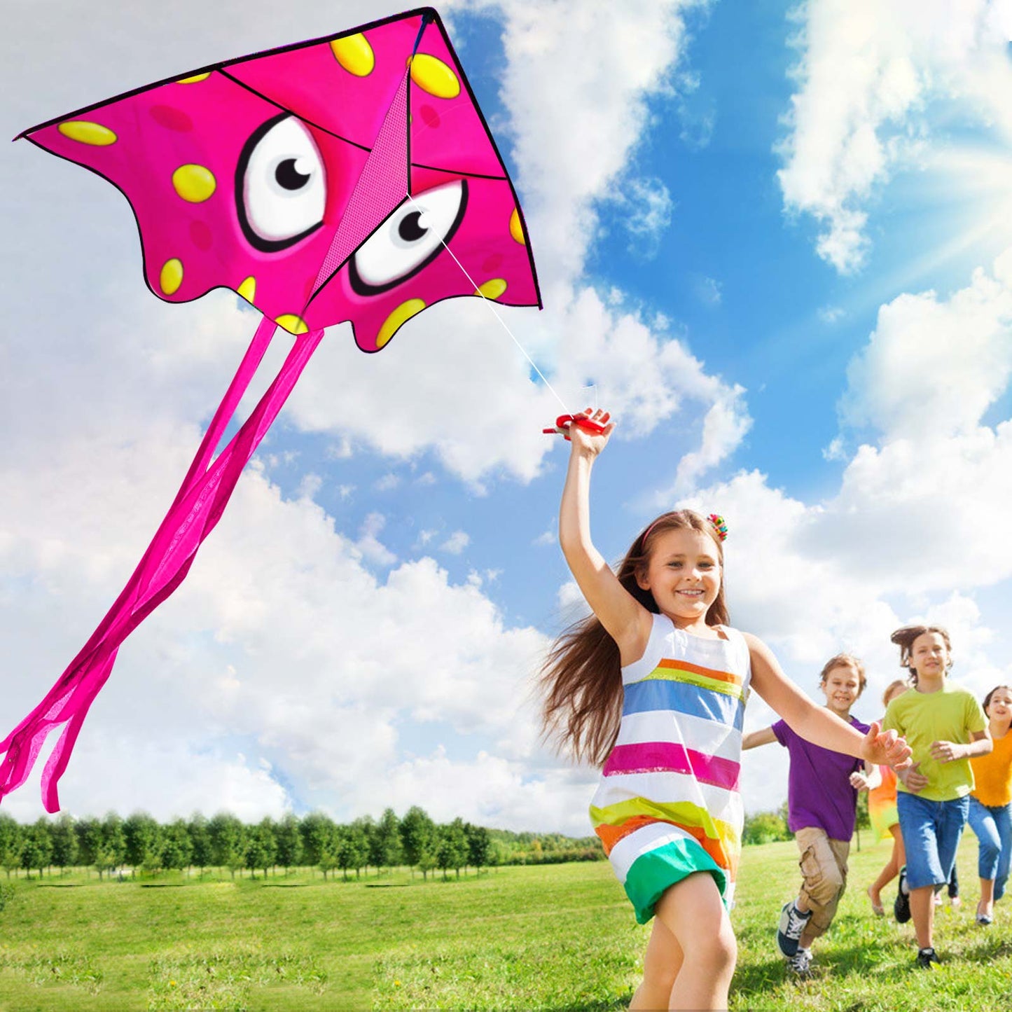 Kite for Kids Age 4-8 8-12, Large Kite for Boys Adults Easy to Fly & Assemble, Beach Kites with 328ft Kite String,Perfect for Beach Trip Park Family Activities Outdoor Games-Bat