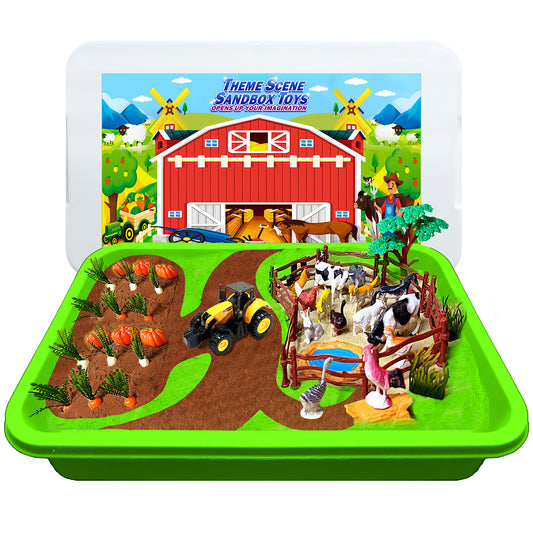 New 2nd generation stereo Sandbox Toy Sensory Bin Toy for Kids-Farm Toys and Play Sand Kit for Boy,Sensory Bin Filler and Toddler Activities for Boys and Girls Ages 3-6+