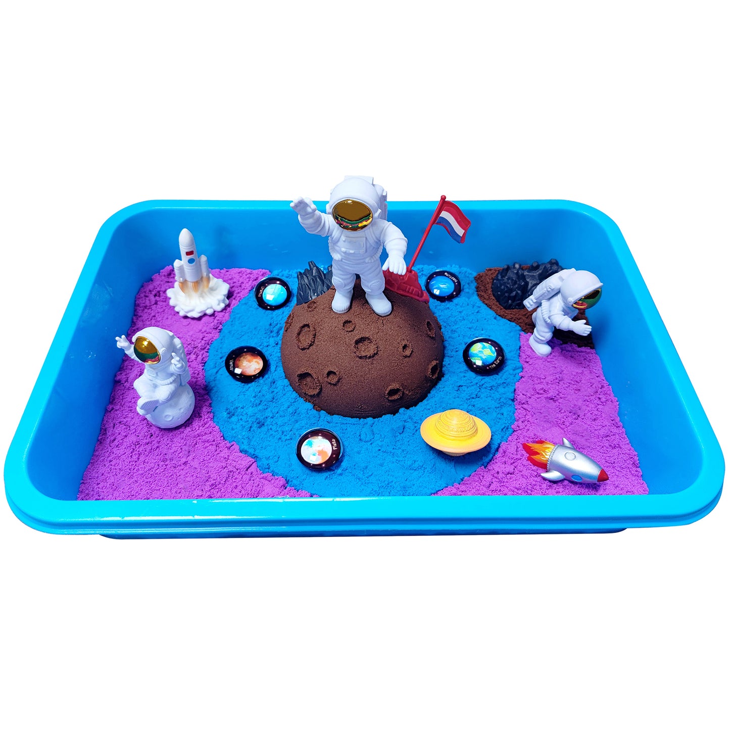 Magic Play Sand for Kids Construction Toys Sandbox with Accessories and Glowing Stones Play Sand Toys for Boys Girls 3 4 5 6 7 8 Year Old Sensory Bin Learning Gifts