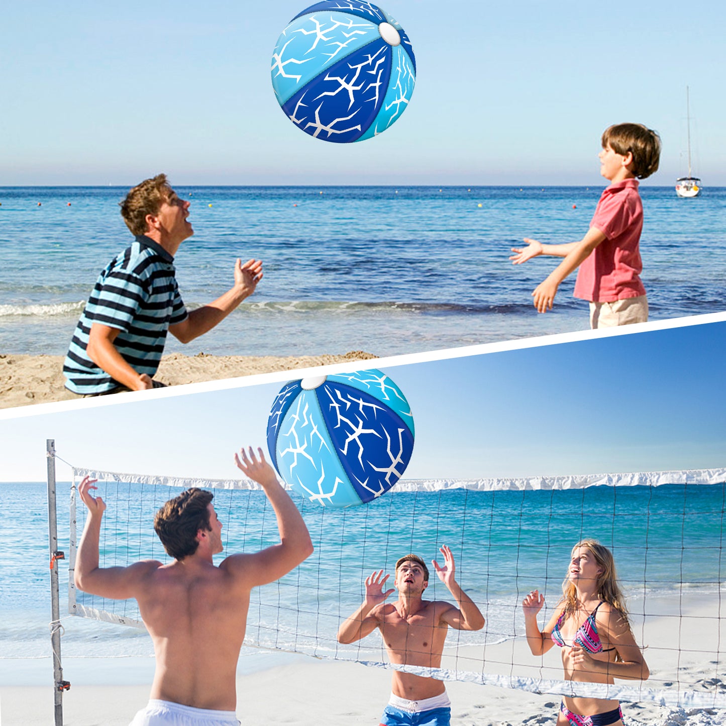 "Beach Ball- Big Inflatable Sports Ball Pool Toys Rainbow Beachball 26 inch, Outdoor Pool Balls for Kids and Adults Summer Water Toys Beach Pool Party Decorations 21"" After Inflated "