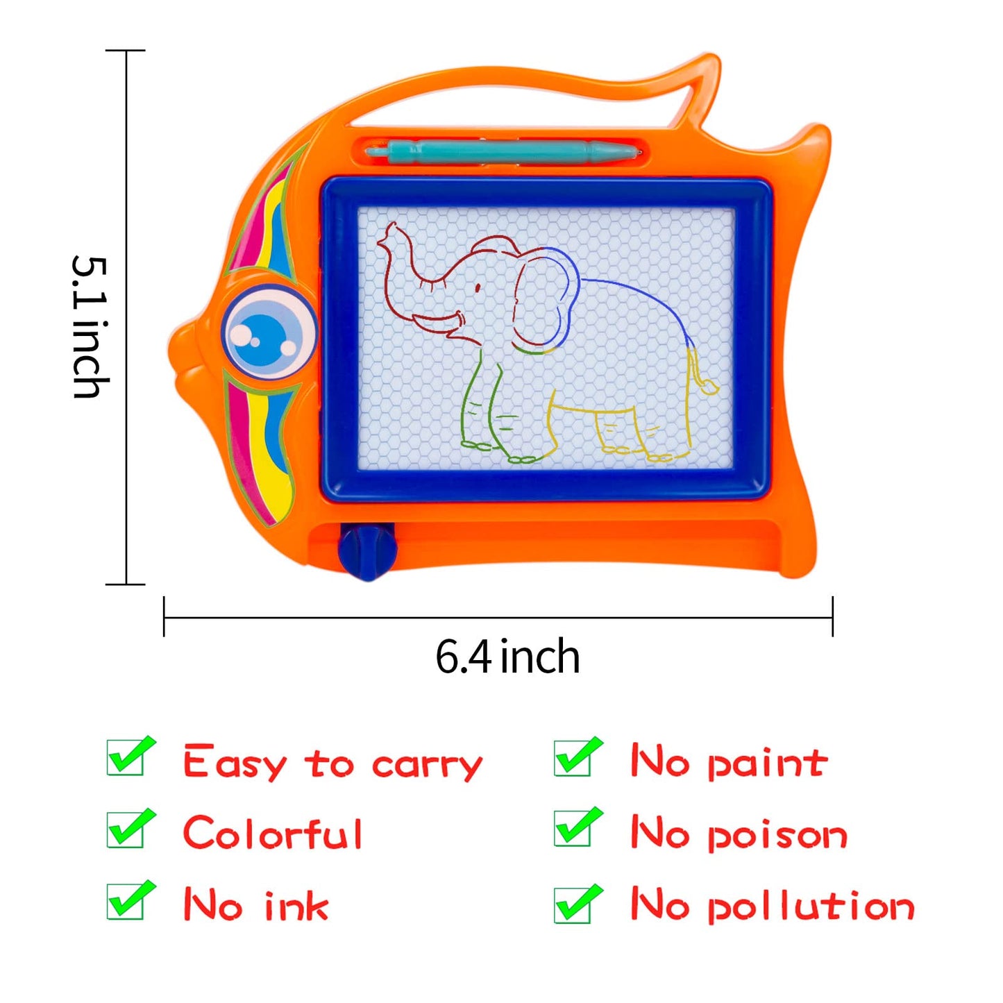 Kid's mini magnetic drawing board, color graffiti drawing board for children 1-3 years old, erasable graffiti board Tablet writing board, suitable for boys and girls classroom reward party gift bag stuffing