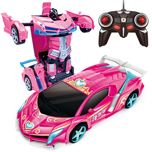 Remote Control Car Transform Car Robot Toy for Kids,1:18 Scale High Speed RC Cars Racing Car with 360°Rotating for Boys 3 4 5 6 7 8 9 Years Old Birthday