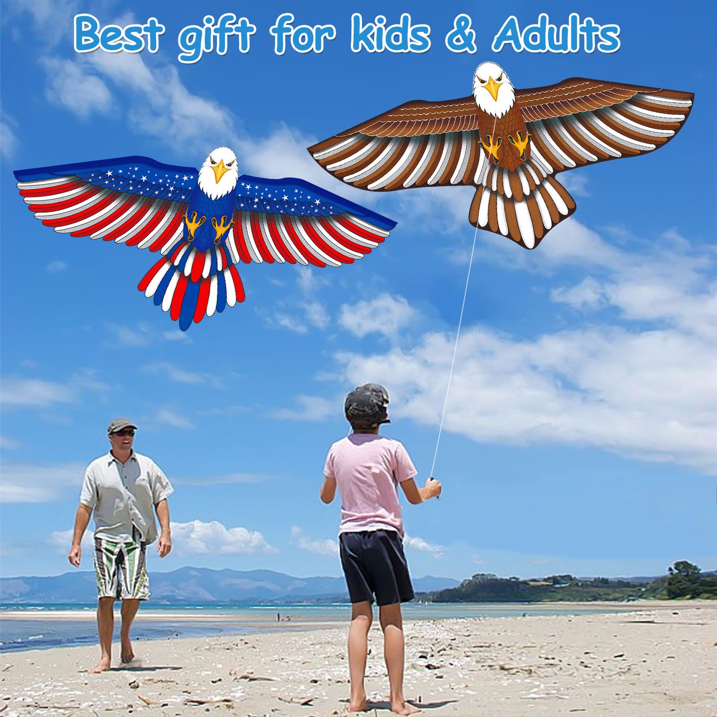 Eagle Kite for Kids and Adults, Easy to Fly, Exquisite Fabrics and Unique Structure Design, Excellent Outdoor Games and Activity Toys, Suitable for Beginners.