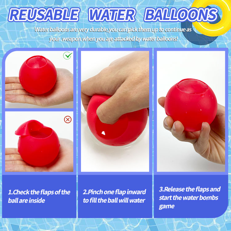 8 Pack Reusable Water Balloons (Mesh Bag), Outdoor Pool Toys Self-Sealing Water Bombs for Kids Ages 3 4-7 8-12, Beach Toy, Quick Fill Water Balls for Outdoor Activity Summer Party Supplies