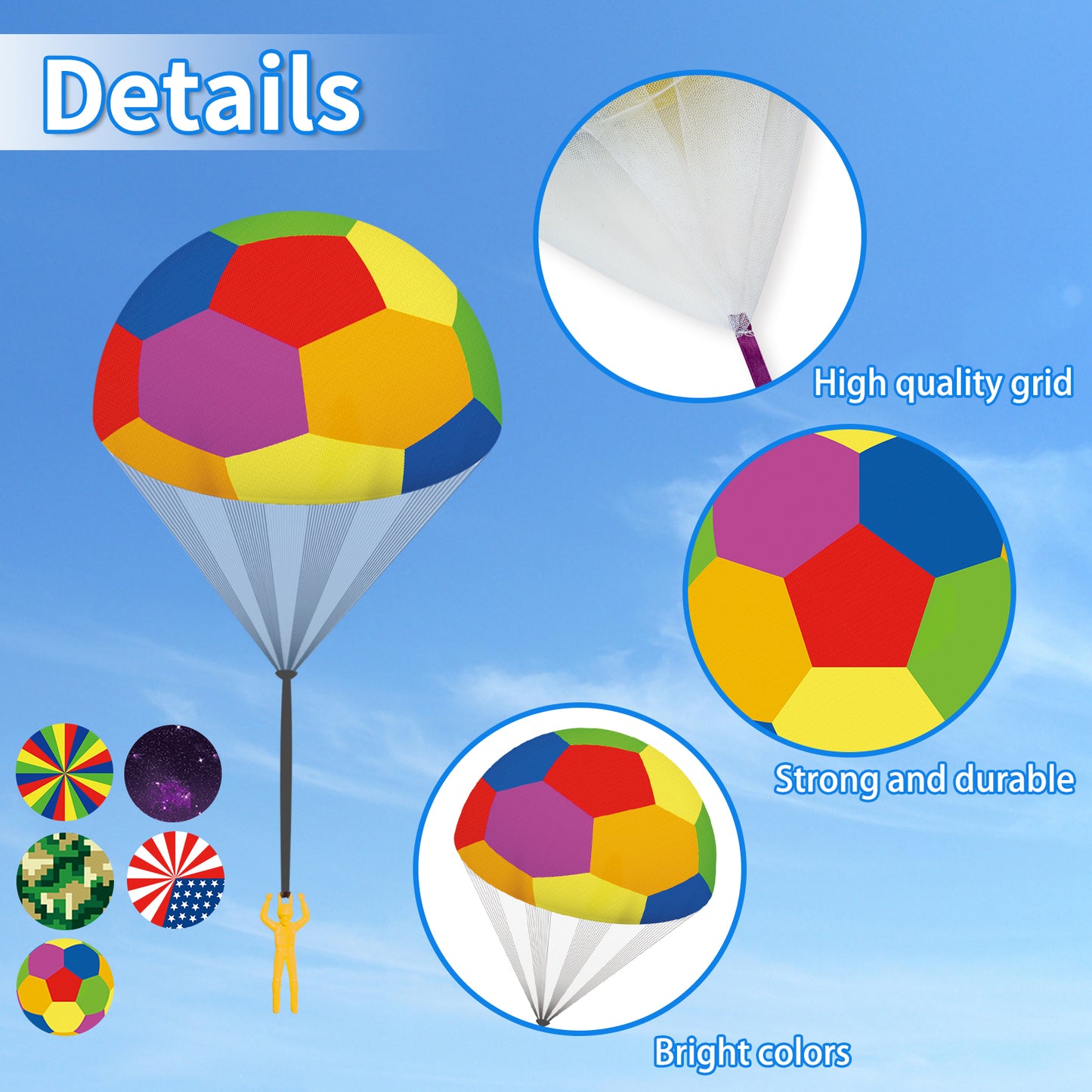 children's hand-thrown parachute outdoor children's parachute toy holiday parachute decoration