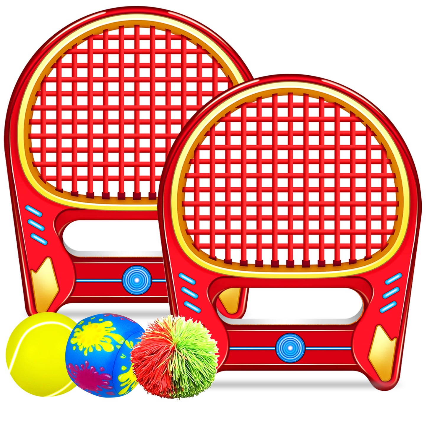 Children's fantasy sports racket Eco-friendly sponge waterproof lightweight software interactive EVA foam racket with 3 balls