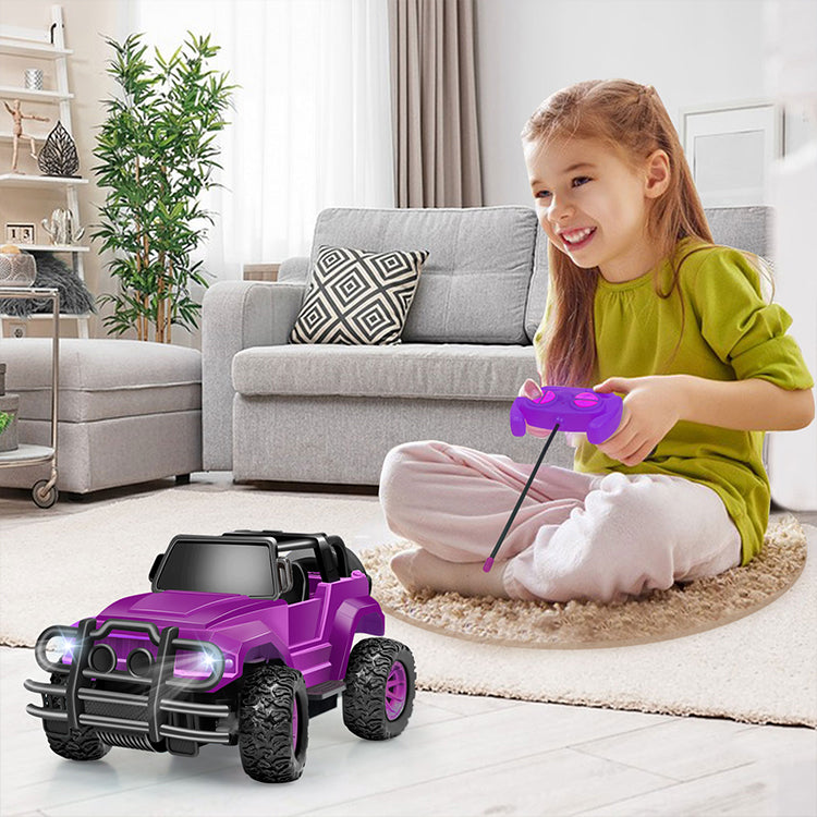 Remote Control Car, RC Truck Car Toys for 3 4 5 6 7 8 Years Old Girls Boys Birthday, 1:20 Scale Full Functions Remote Control Truck- Purple