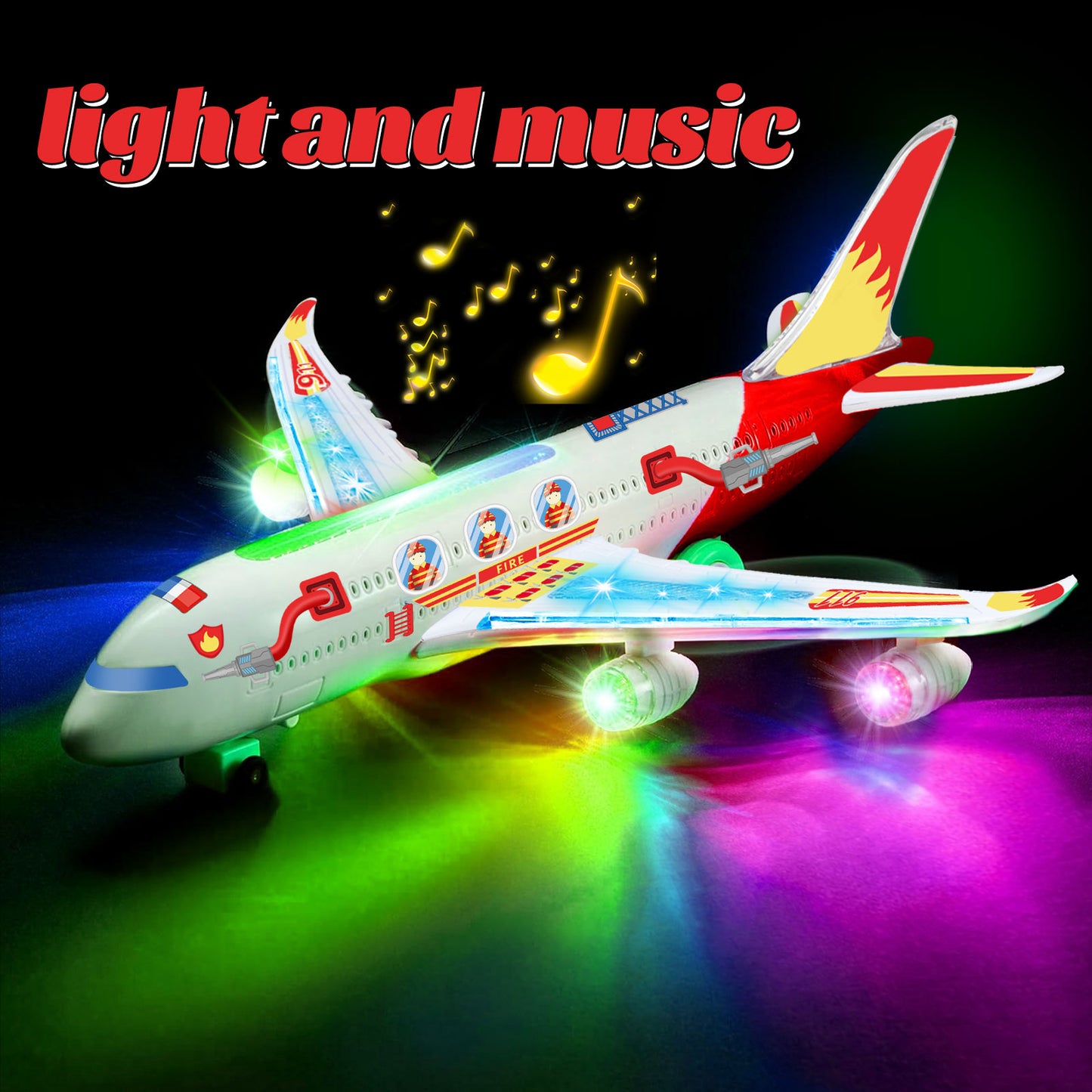 Big Planes Toys for 3 4 5 6 8 Year Old Boys Girls,Toddler Toys, Airplane Model with LED Lights and Sounds and Universal Wheel, Sensory Toddler Autism Toys for Kids Birthday Festive Days Gift