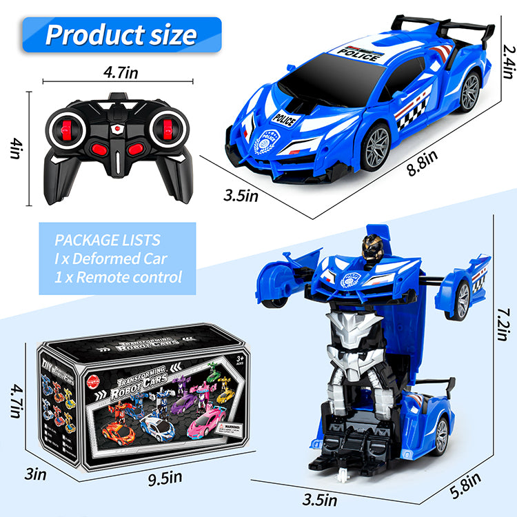 Remote Control Car Transform Car Robot Toy for Kids,1:18 Scale High Speed RC Cars Racing Car with 360°Rotating for Boys 3 4 5 6 7 8 9 Years Old Birthday-Blue