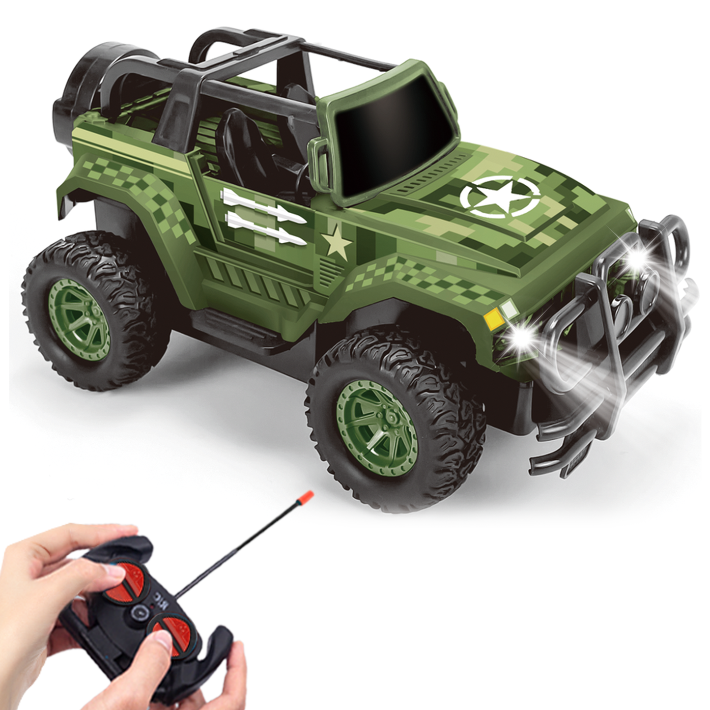 Remote Control Car, RC Truck Car Toys for 3 4 5 6 7 8 Years Old Girls Boys Birthday, 1:20 Scale Full Functions Remote Control Truck- Green