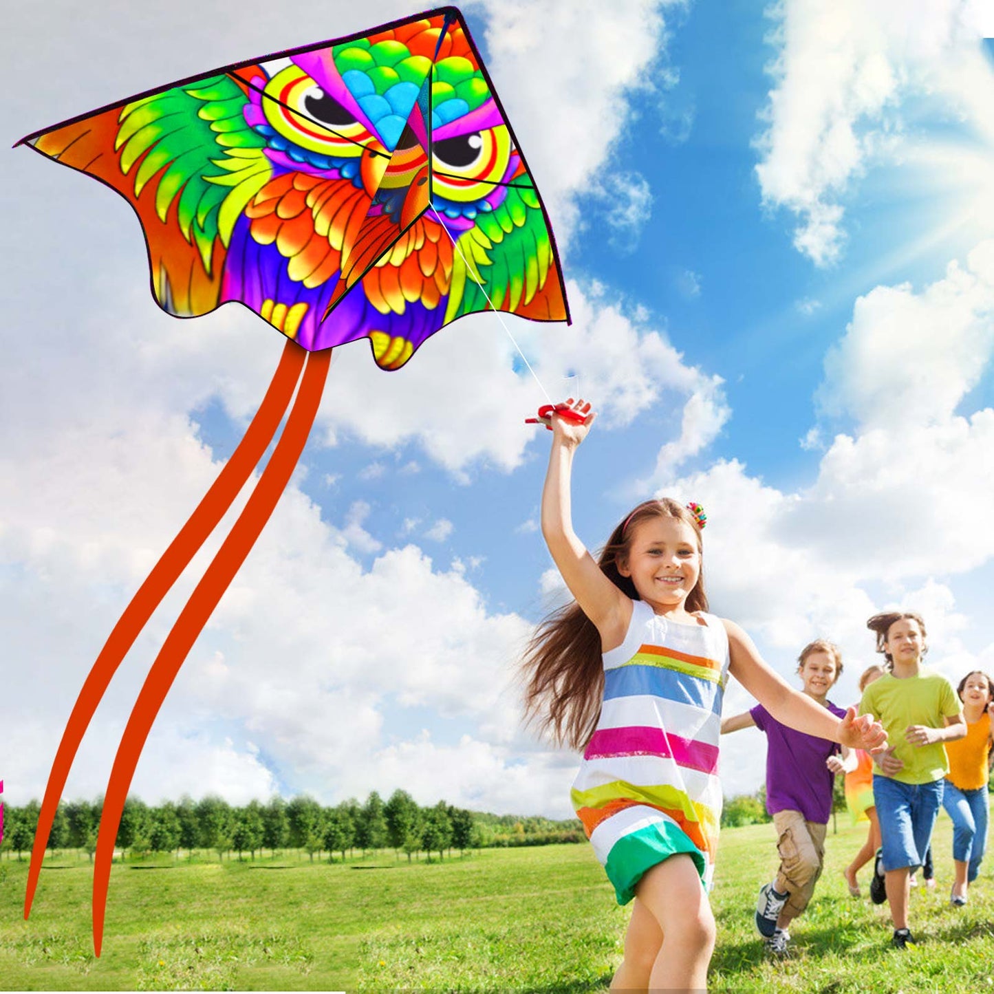 Kite for Kids Age 4-8 8-12, Large Kite for Boys Adults Easy to Fly & Assemble, Beach Kites with 328ft Kite String,Perfect for Beach Trip Park Family Activities Outdoor Games-Bat