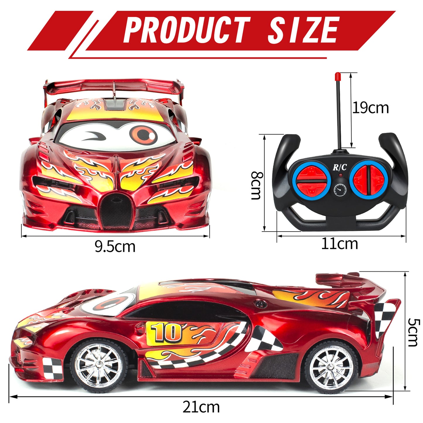 Remote Control Cars Toys for 3 4 5 6 7 8 Year Old Boys 1:18 High Speed Sports Racing Drift RC Car with LED Light Boys Girls Gifts Age 3-12 Kids Toy Birthday Presents Indoor Outdoor Game
