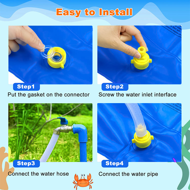 PVC inflatable shark spray mat childrens outdoor paddling bath pool grass beach toys