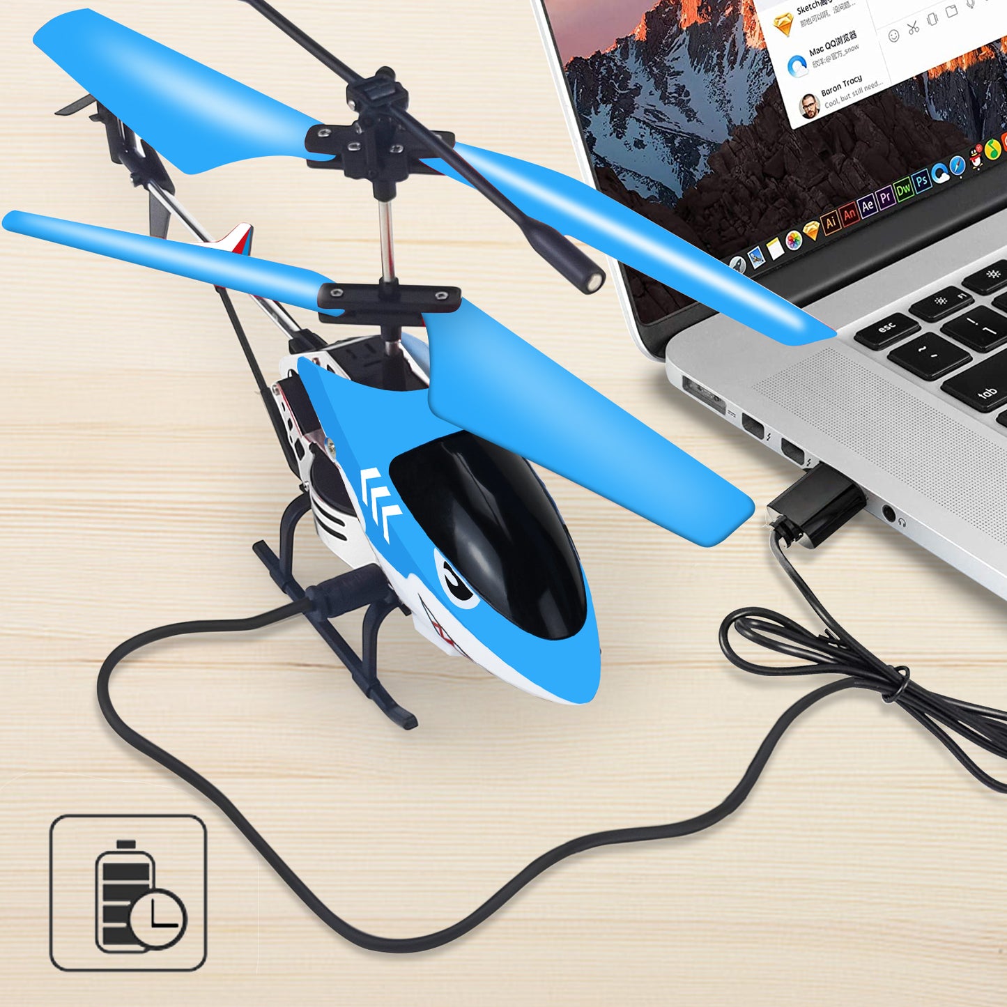 "YongnKids Remote Control Helicopter for Kids| Rc Helicopter Toys w/t LED Lights, 3.5 Channel, Gyro Stabilizer, Altitude Hold, 2.4GHz Helicopter Toys for Beginner Boys Girls Indoor- Shark "