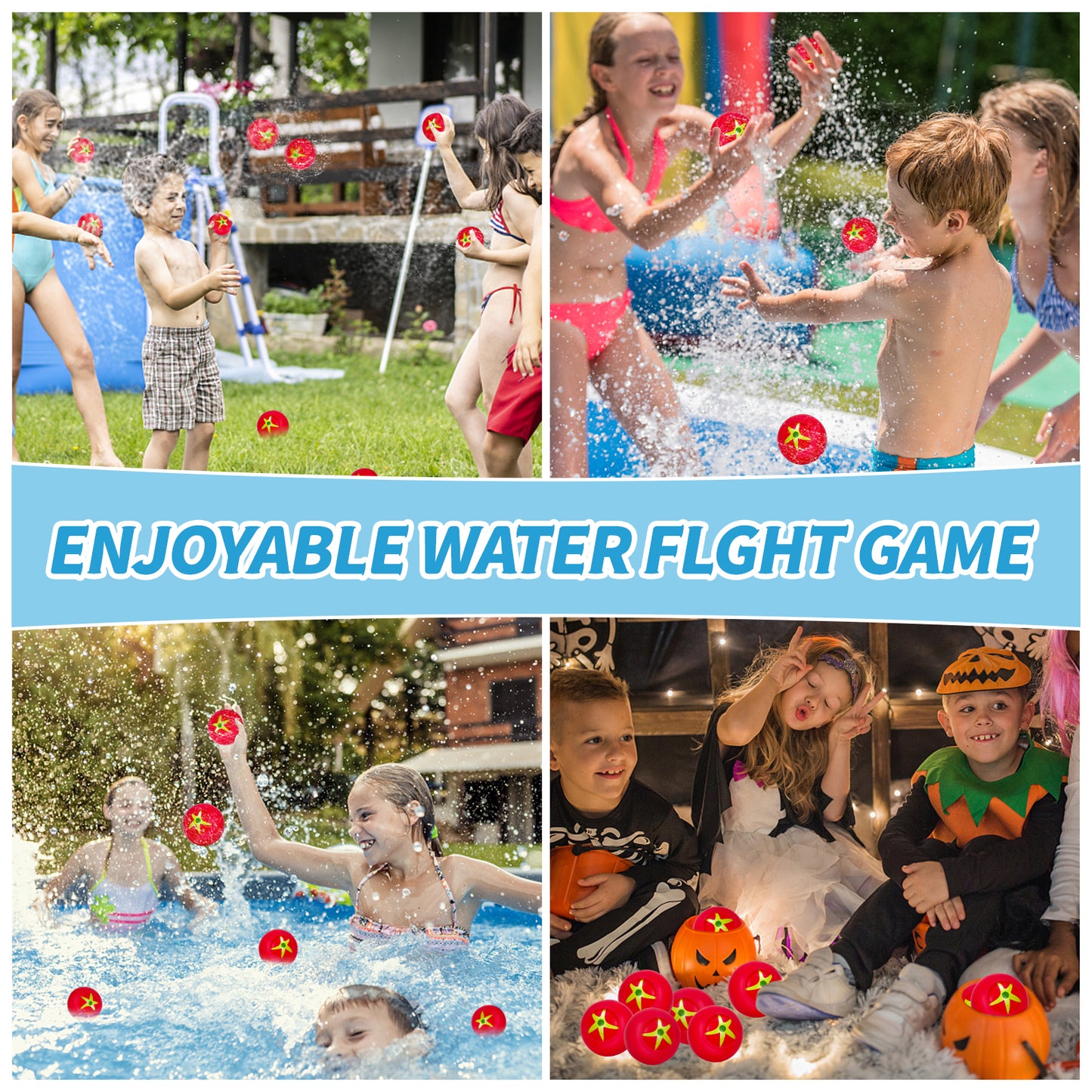 Reusable Water Balls, Reusable Water Balloons for Outdoor Toys and Games, Water Toys for Kids and Adults Boys and Girls - Summer Toys Ball for Pool and Backyard Fun