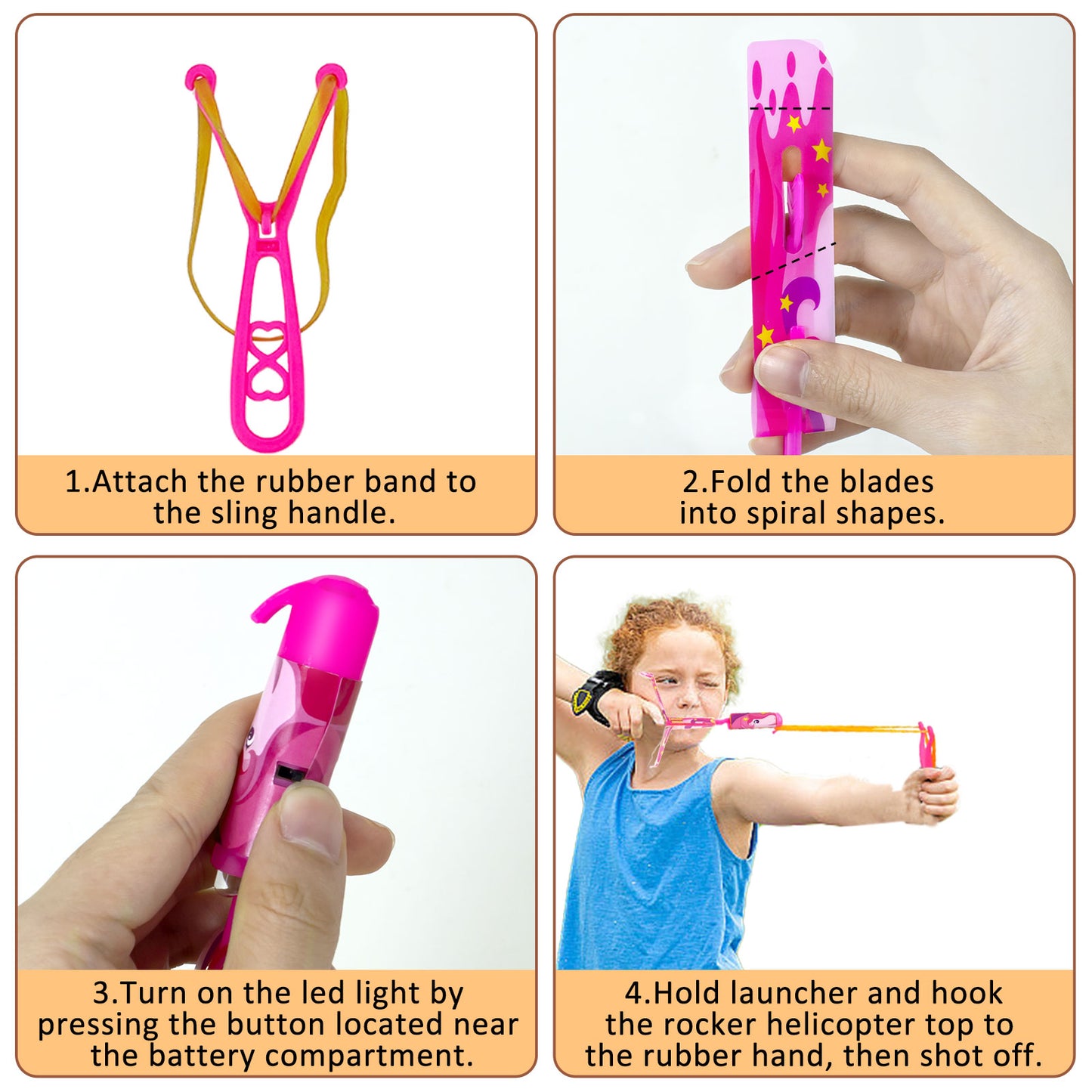 Slingshot Outdoor Toys, Glow-in-the Dark Party Supplies Toy Rocket Belt Launcher, Glow Stick Easter Basket Stuffing Birthday Christmas Gifts Party Gifts 4-8-12 Bulk toys