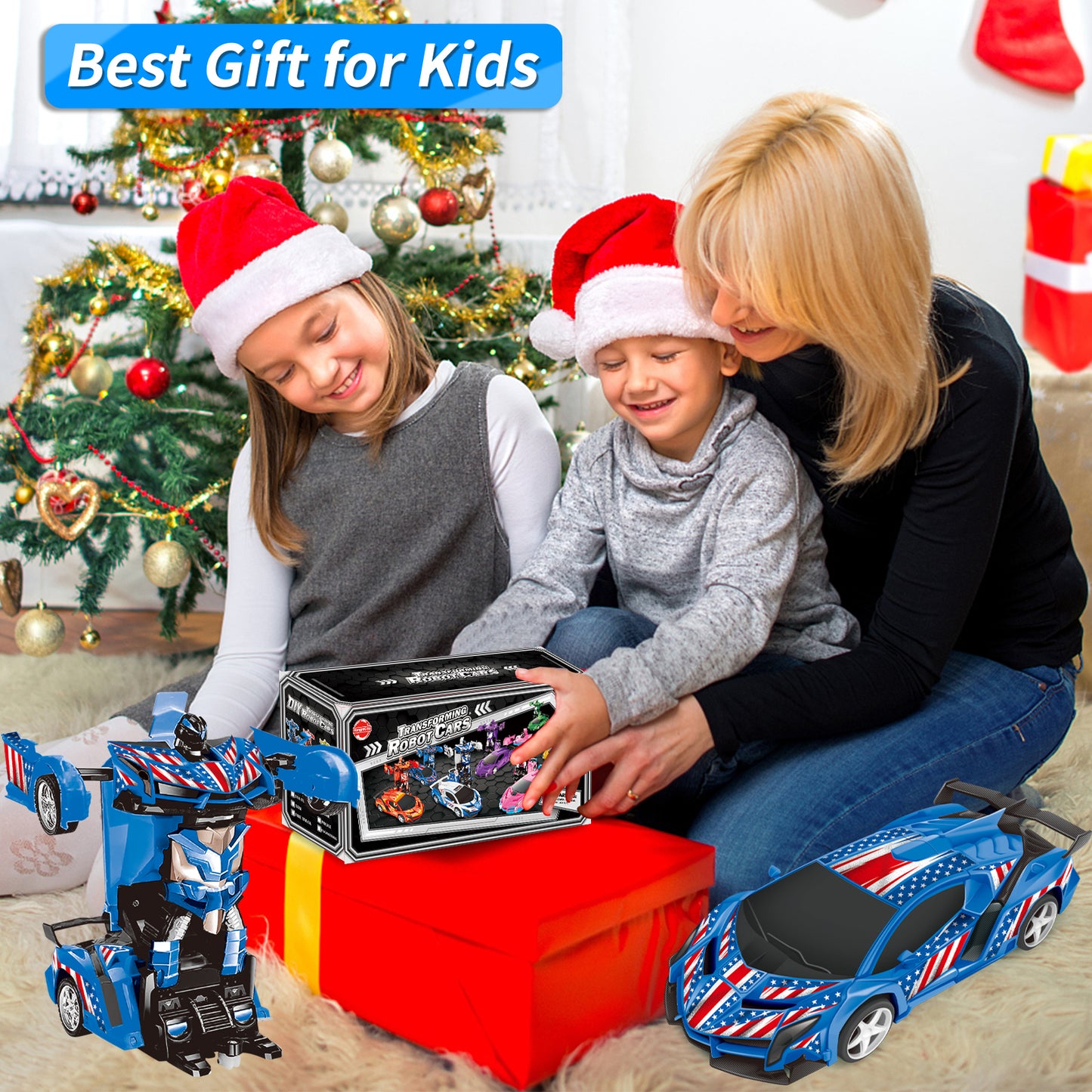 Remote Control Car Transform Car Robot Toy for Kids,1:18 Scale High Speed RC Cars Racing Car with 360°Rotating for Boys 3 4 5 6 7 8 9 Years Old Birthday