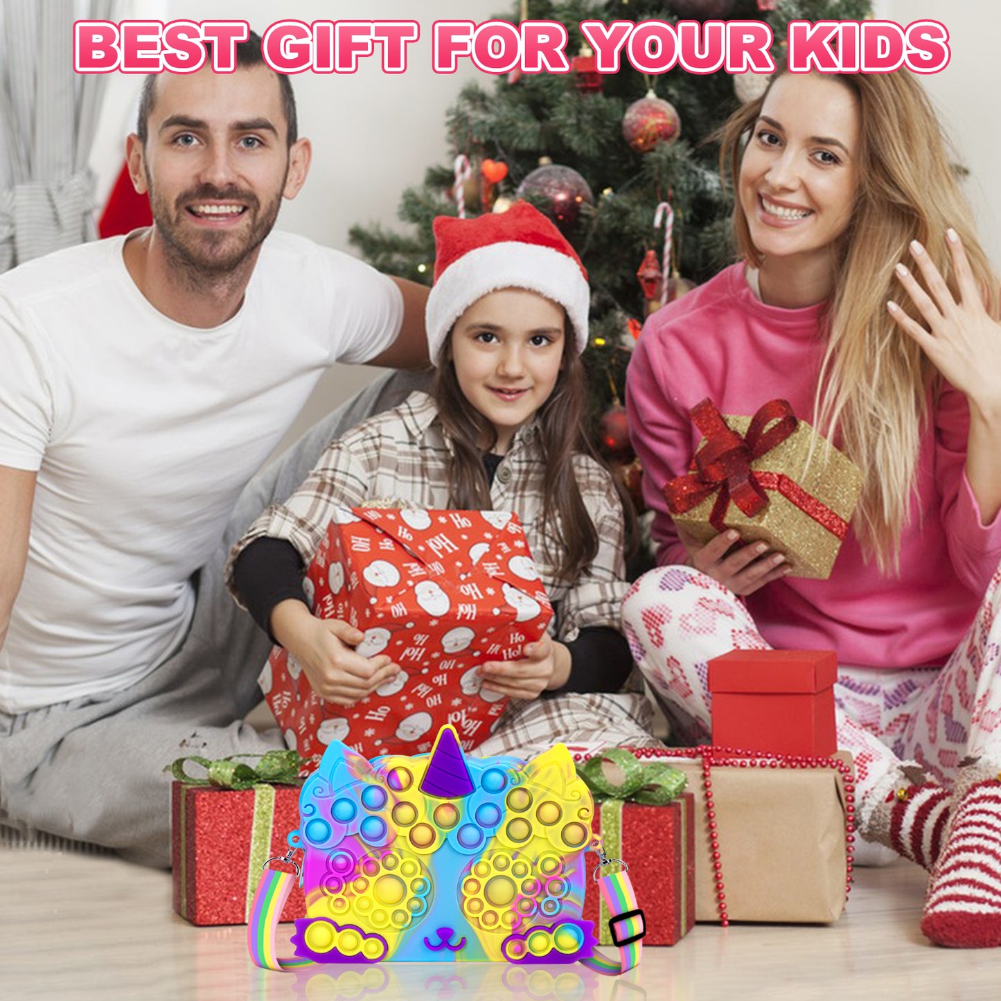 Sensory Bubble Game Fidget Toys, Toys for 2 3 4 5 Year Old Girls, Bubble Purse Pets for Toddlers Girls- ADHD Anxiety Autismand Stress Reliever Toy Unicorn Gifts for Kids Adults