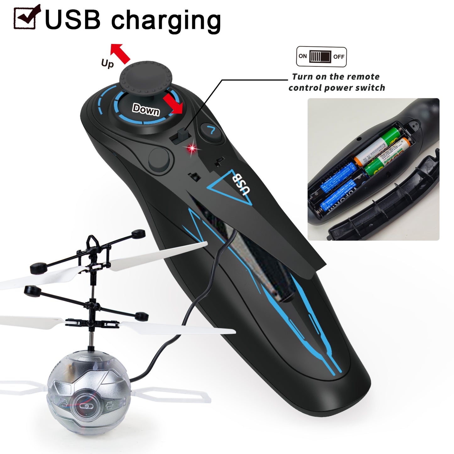 Flying Ball RC Toys,Built-in LED RC Robot Drone Remote Control Helicopter Indoor Outdoor Games Toys for Kids Boys Girls 6 7 8 9 10 Year Old Birthday