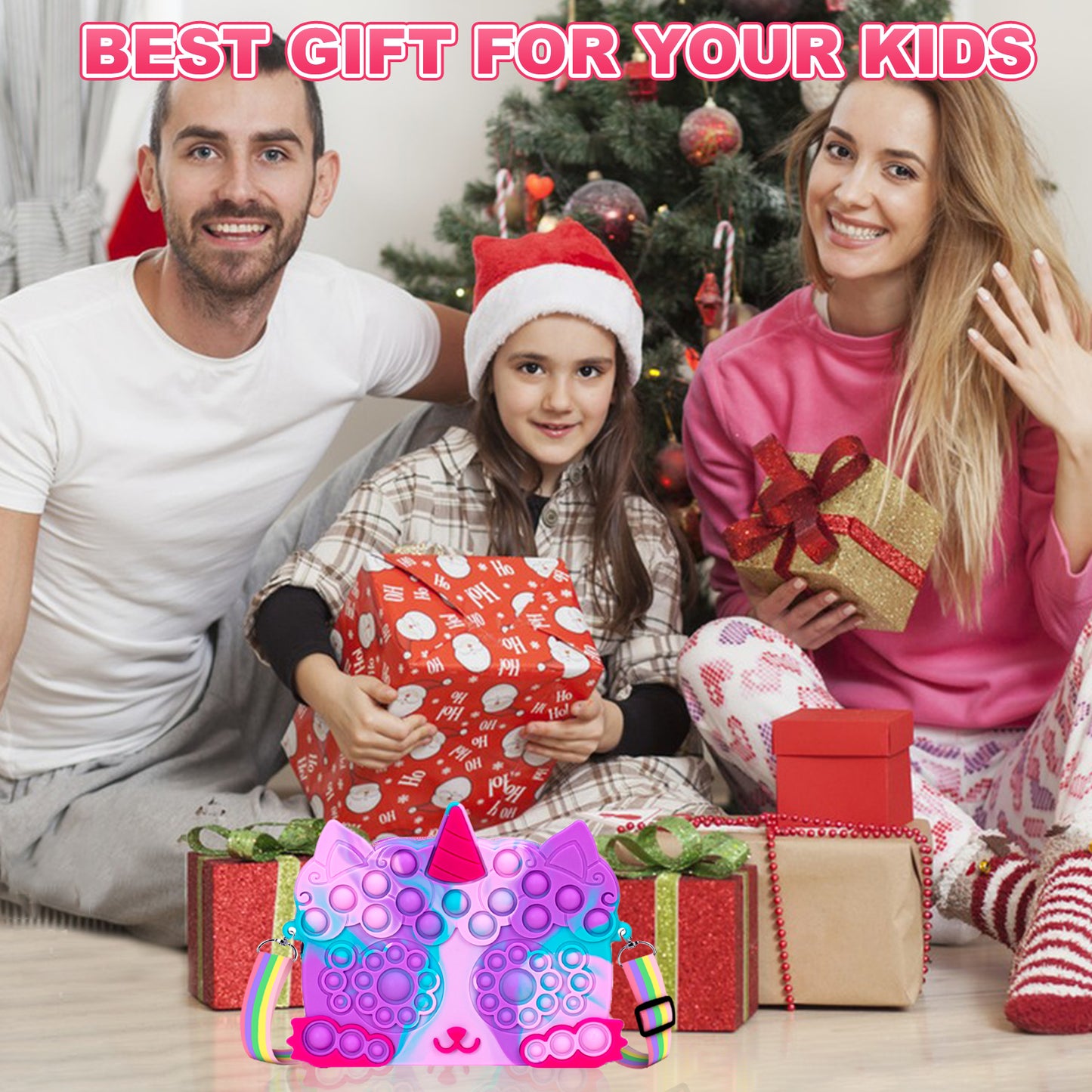 Sensory Bubble Game Fidget Toys, Toys for 2 3 4 5 Year Old Girls, Bubble Purse Pets for Toddlers Girls- ADHD Anxiety Autismand Stress Reliever Toy Unicorn Gifts for Kids Adults