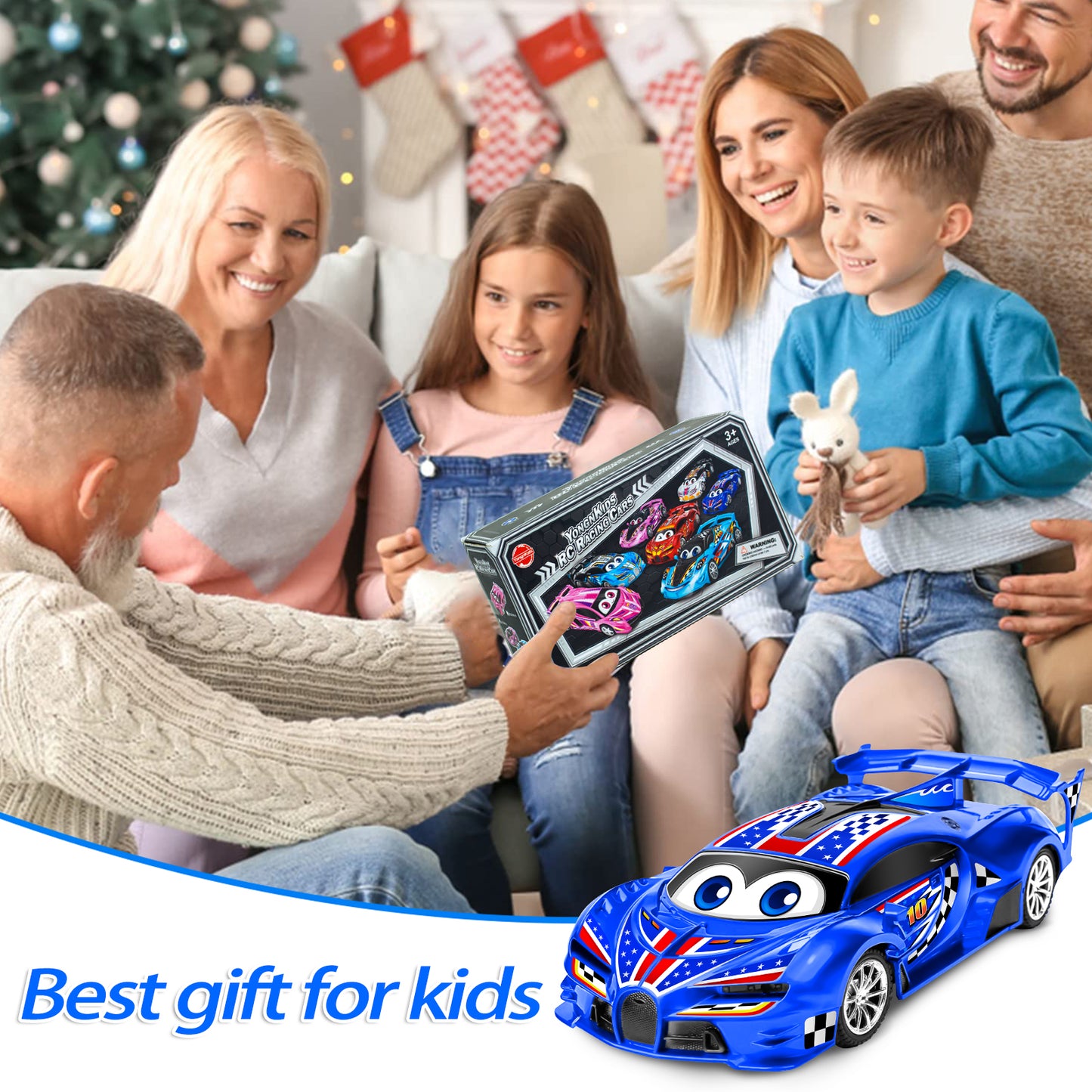 Remote Control Cars Toys for 3 4 5 6 7 8 Year Old Boys 1:18 High Speed Sports Racing Drift RC Car with LED Light Boys Girls Gifts Age 3-12 Kids Toy Birthday Presents Indoor Outdoor Game