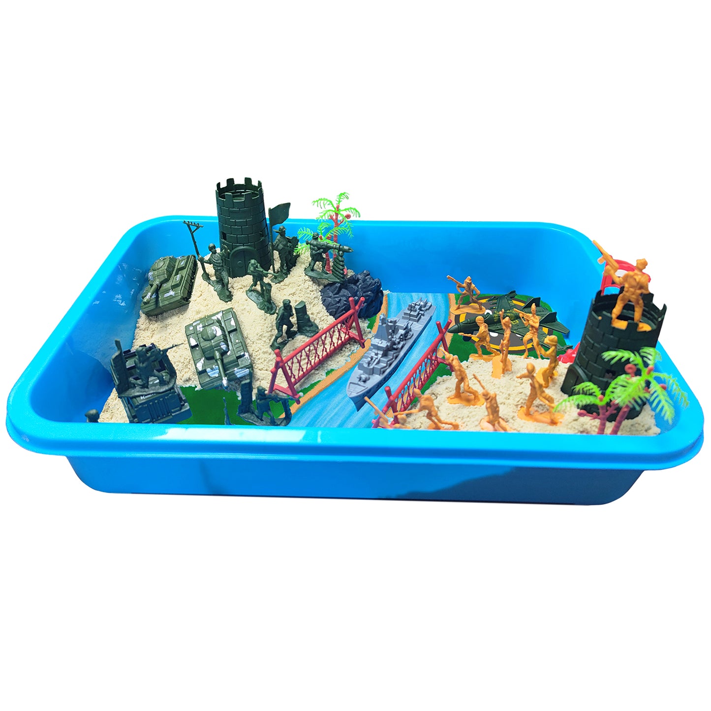 Magic Play Sand for Kids Construction Toys Sandbox with Accessories and Glowing Stones Play Sand Toys for Boys Girls 3 4 5 6 7 8 Year Old Sensory Bin Learning Gifts