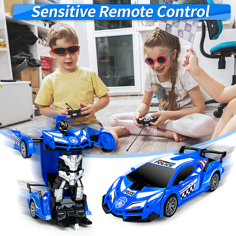 Remote Control Car Transform Car Robot Toy for Kids,1:18 Scale High Speed RC Cars Racing Car with 360°Rotating for Boys 3 4 5 6 7 8 9 Years Old Birthday-Blue