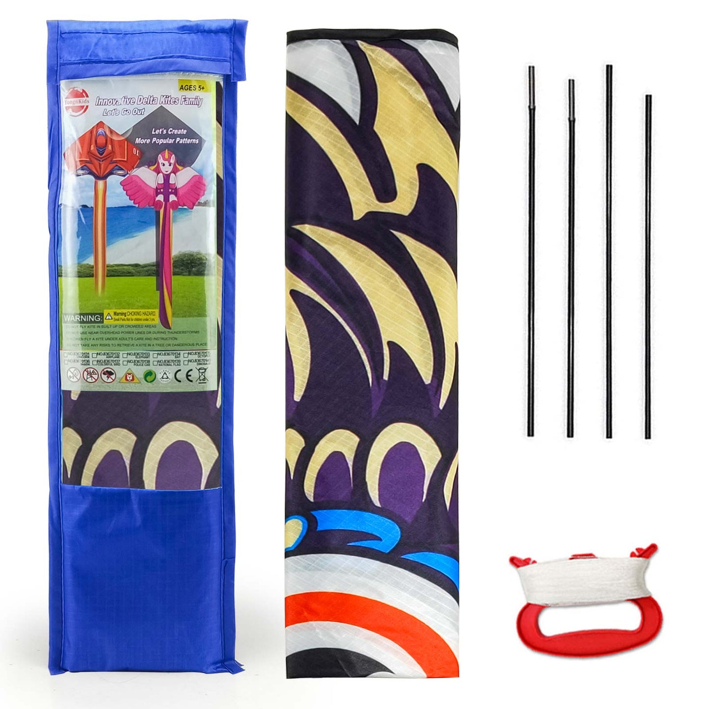 Kite for Kids Age 4-8 8-12, Large Kite for Boys Adults Easy to Fly & Assemble, Beach Kites with 328ft Kite String,Perfect for Beach Trip Park Family Activities Outdoor Games-Bat