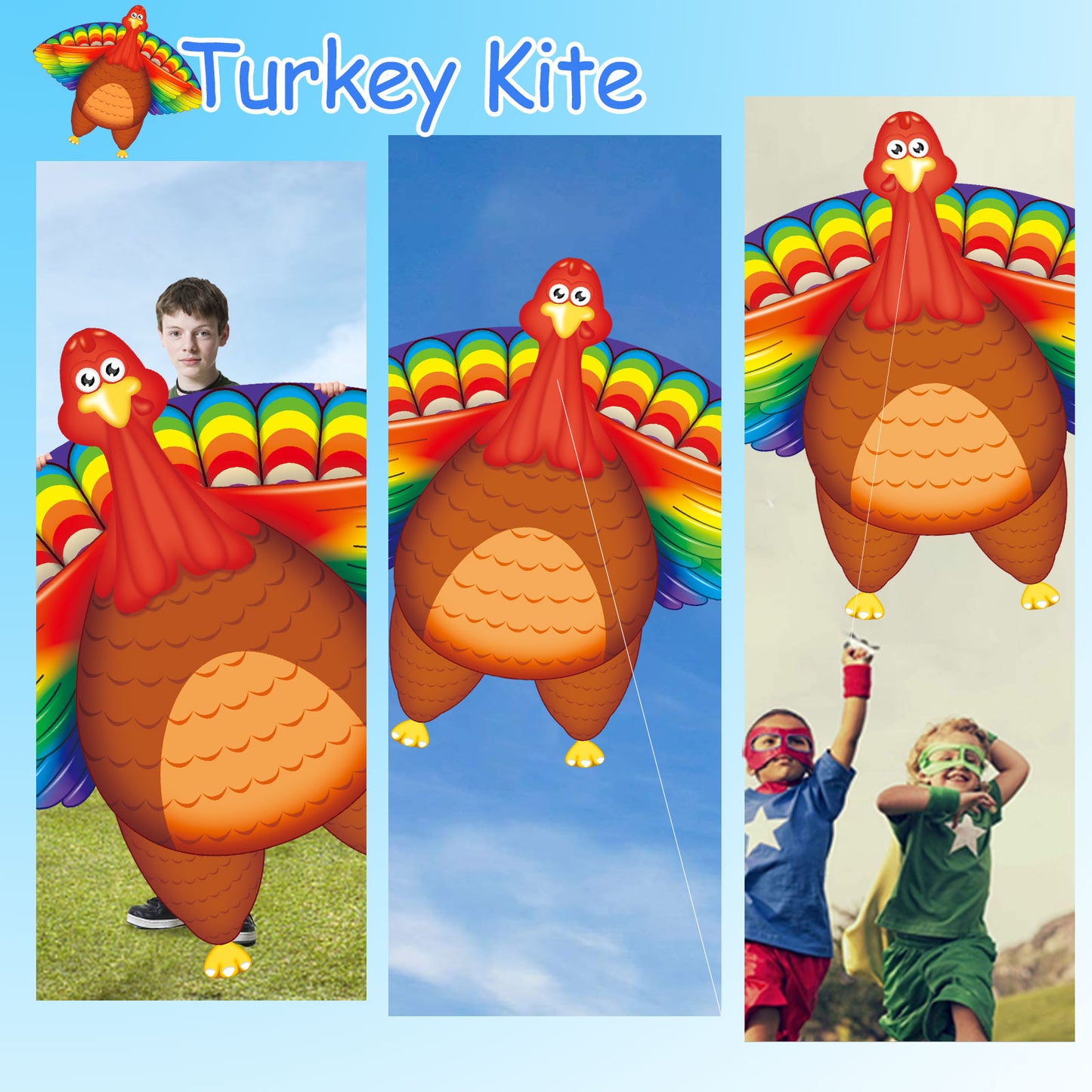 YongnKids Turkey Kite for Kids and Adults Easy to Fly