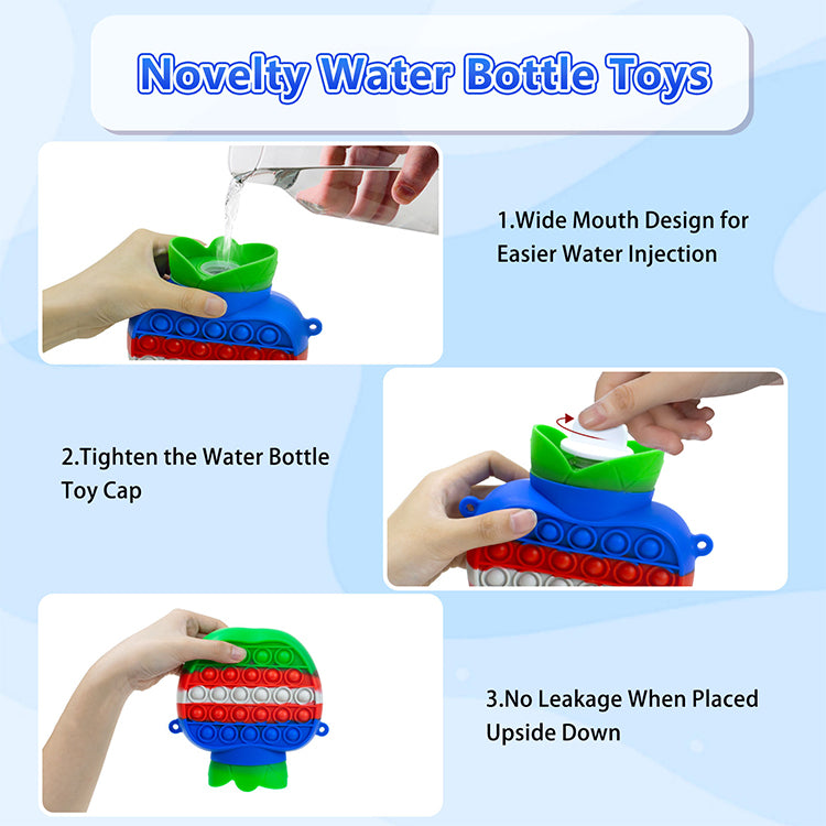 Gifts for 3 4 5 6 7 Year Old Girls & Boys- Water Bottles Toys, Cute Water Bottle Shoulder Bag Fidget Sensory Toys for Kids School Office Travel Gym Camping Hiking, Christmas Stocking Stuffers