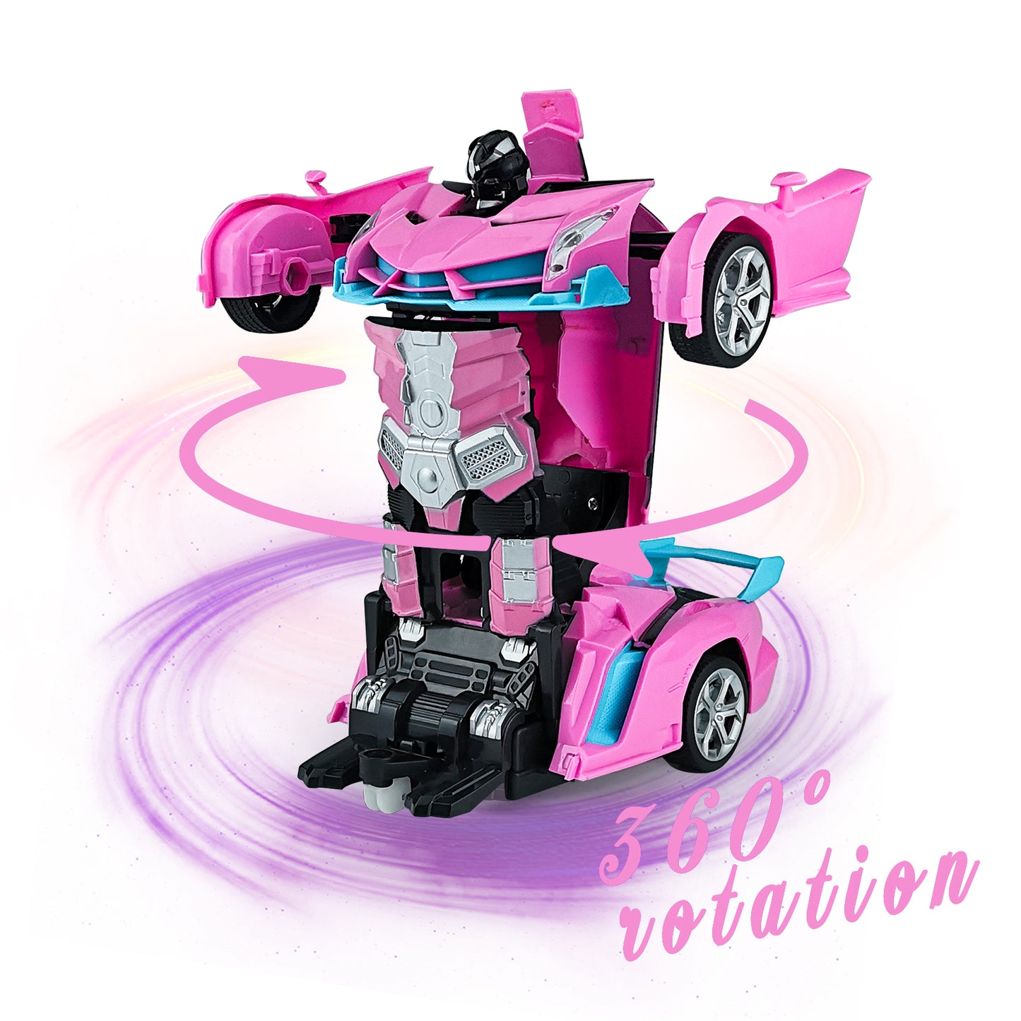 Remote Control Car Transform Car Robot Toy for Girls Kids,1:18 Scale High Speed RC Cars Racing Car with 360°Rotating for Boys 3 4 5 6 7 8 9 Years Old Birthday-Pink