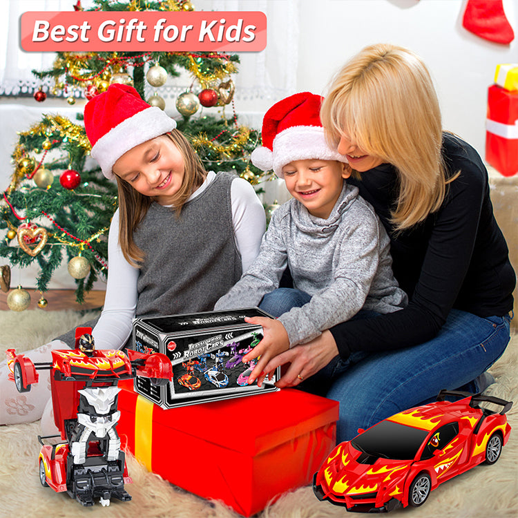Remote Control Car Transform Car Robot Toy for Kids,1:18 Scale High Speed RC Cars Racing Car with 360°Rotating for Boys 3 4 5 6 7 8 9 Years Old Birthday-Red