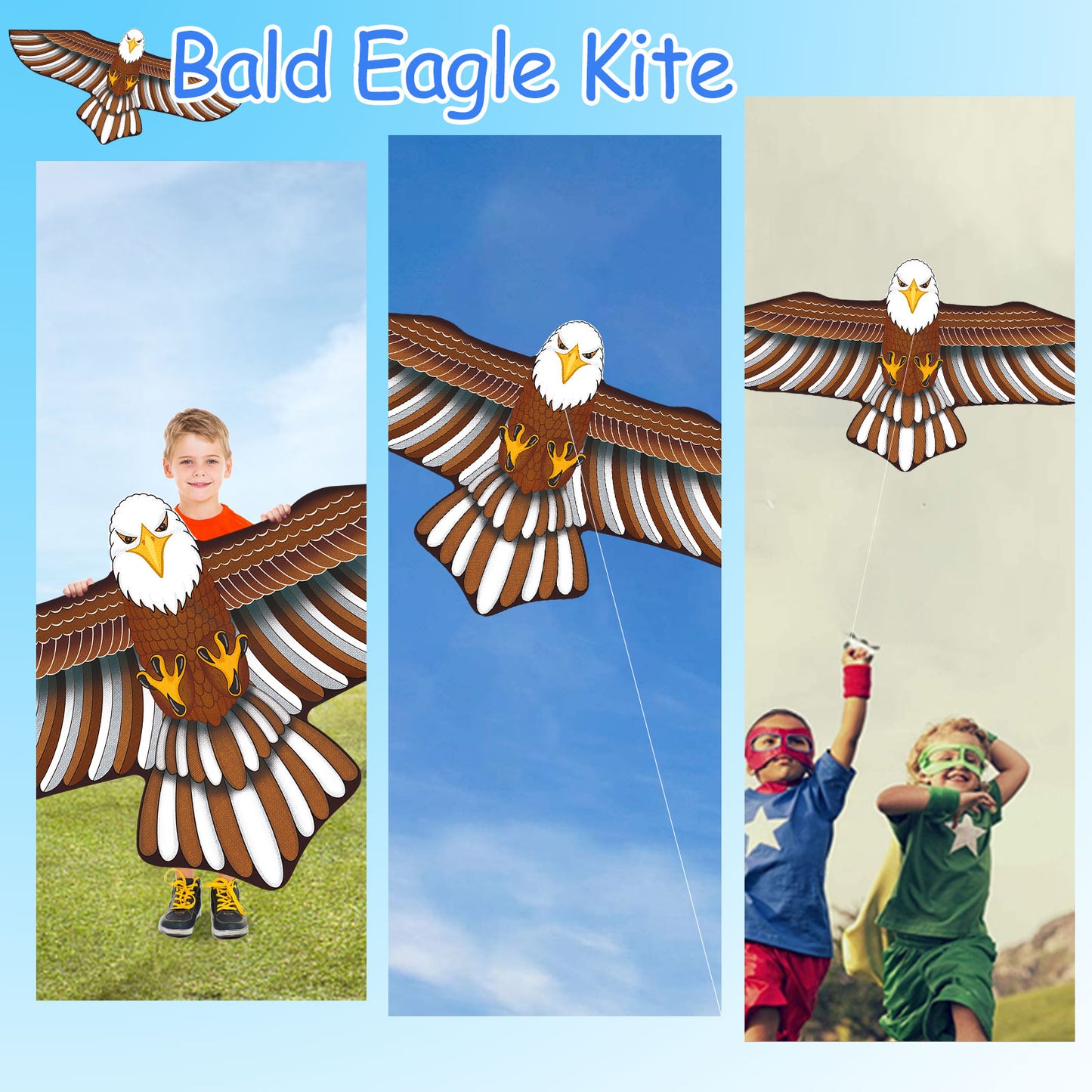Eagle Kite for Kids and Adults, Easy to Fly, Exquisite Fabrics and Unique Structure Design, Excellent Outdoor Games and Activity Toys, Suitable for Beginners.