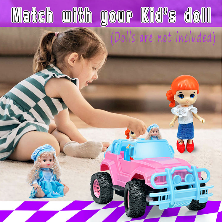 Remote Control Car, RC Truck Car Toys for 3 4 5 6 7 8 Years Old Girls Boys Birthday, 1:20 Scale Full Functions Remote Control Truck- Pink